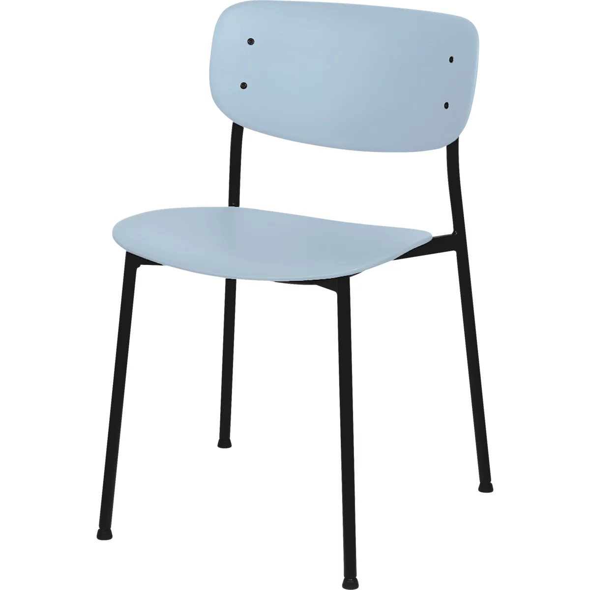 meet by Paperflow Bistrostuhl SOHO, stapelbar, Gestell schwarz, Kunststoff-Sitz blau, 2er-Set