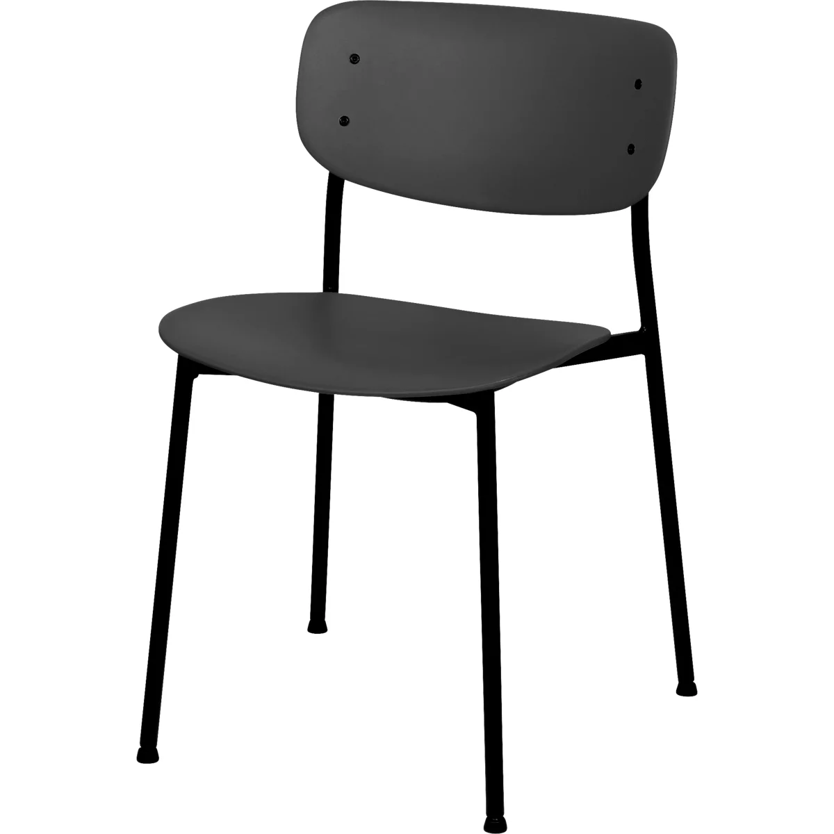 meet by Paperflow Bistrostuhl SOHO, stapelbar, Gestell schwarz, Kunststoff-Sitz schwarz, 2er-Set