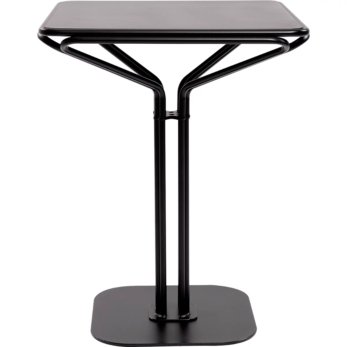 Meet by Paperflow bistrotafel, stalen frame met metalen blad, met onderstel, B 600 x D 600 x H 750 mm, zwart