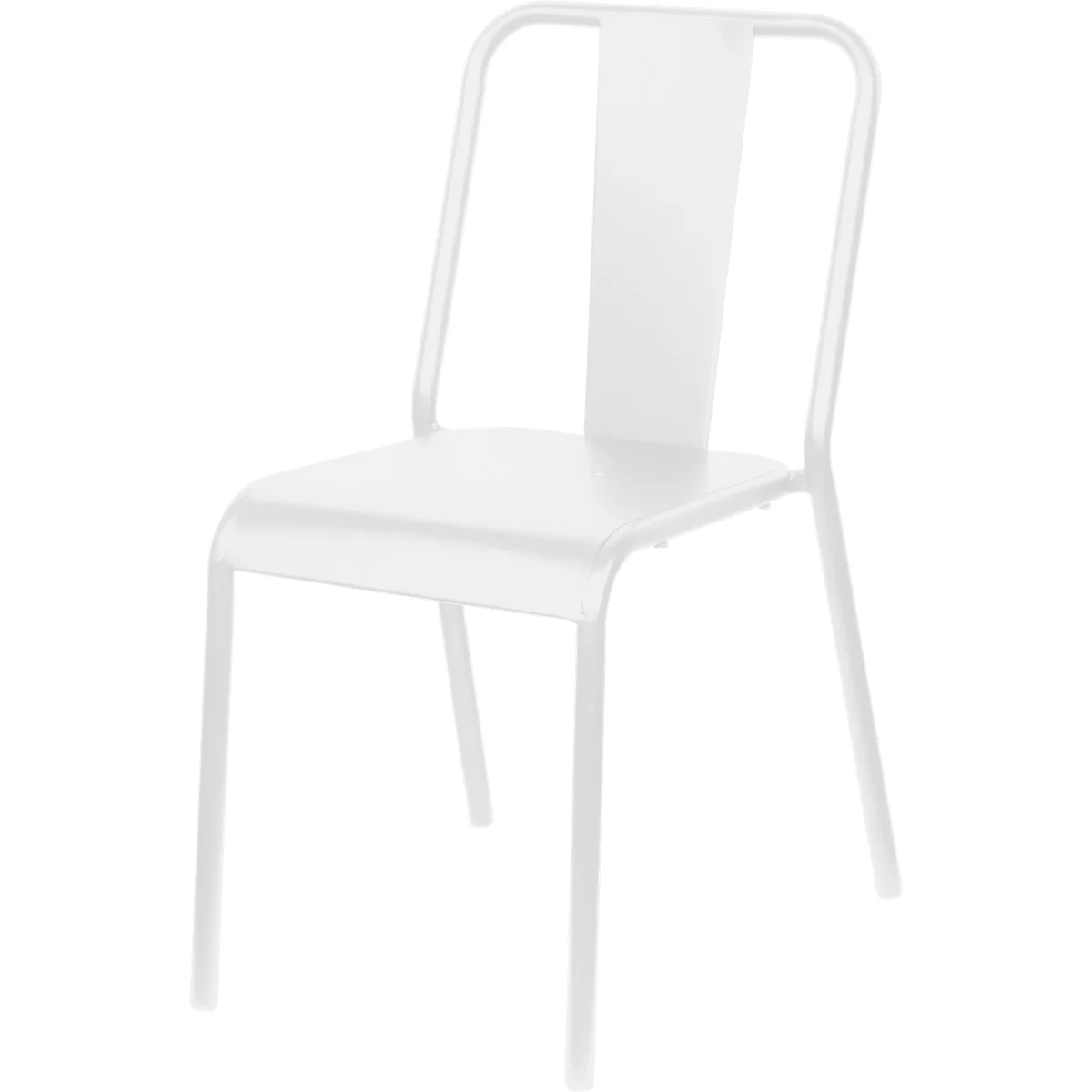 meet by Paperflow Chaise d'extérieur ARTY, empilable, acier galvanisé, blanc mat, lot de 2