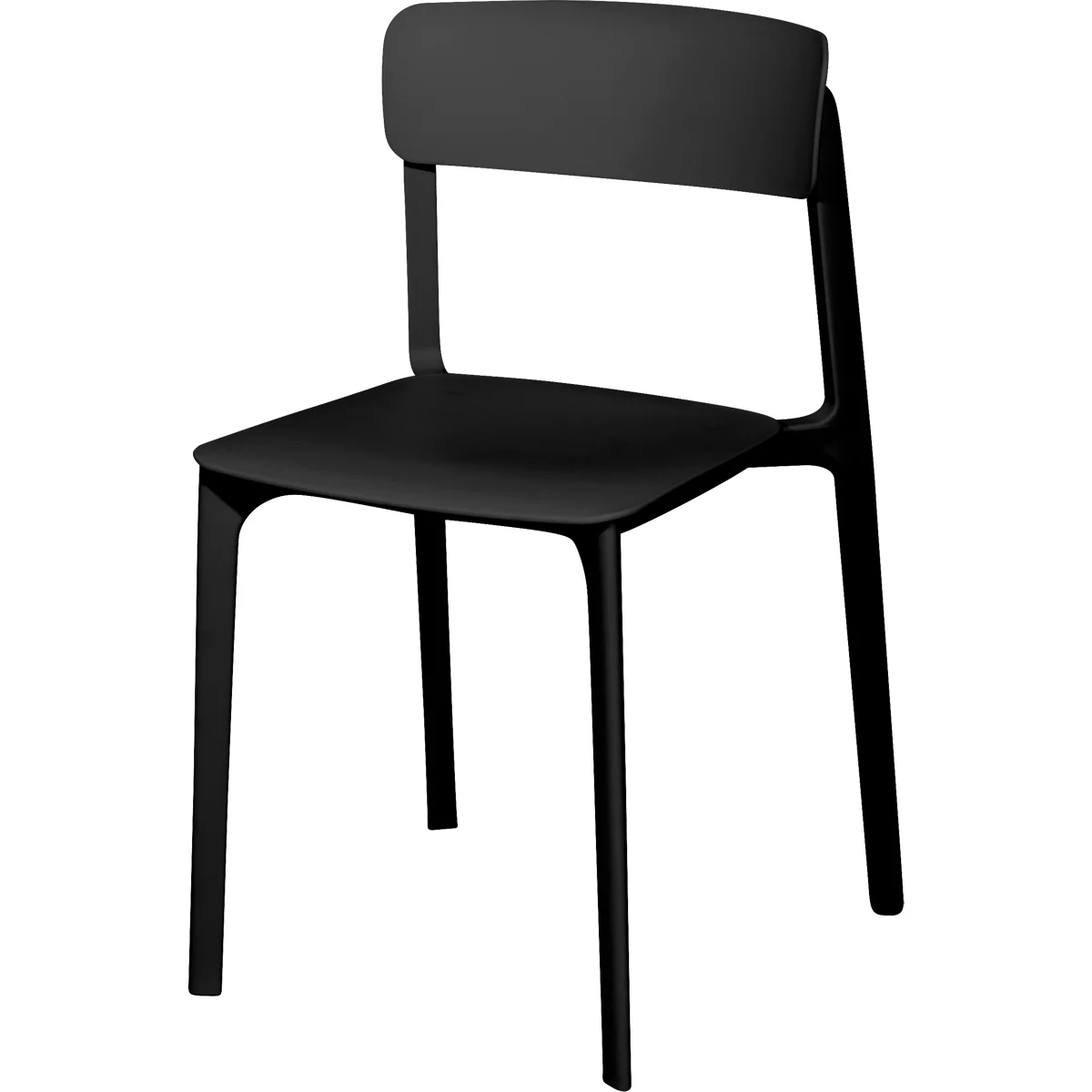 meet by Paperflow Chaise d'extérieur OTHO, empilable, plastique, noir, lot de 2