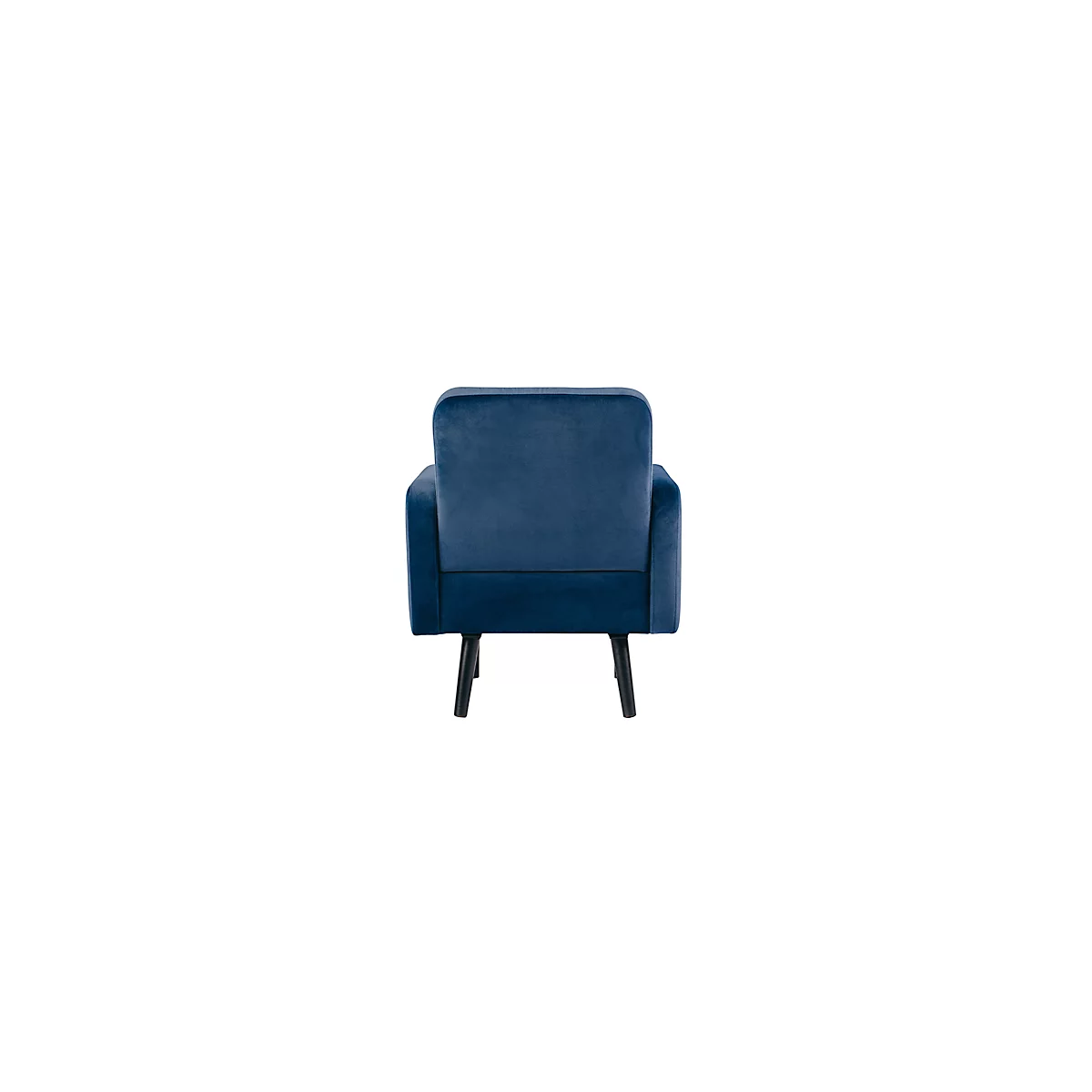 Meet® by Paperflow LISBOA fauteuil, bekleding blauw fluweel, onderstel zwart, B 710 x D 815 x H 830 mm