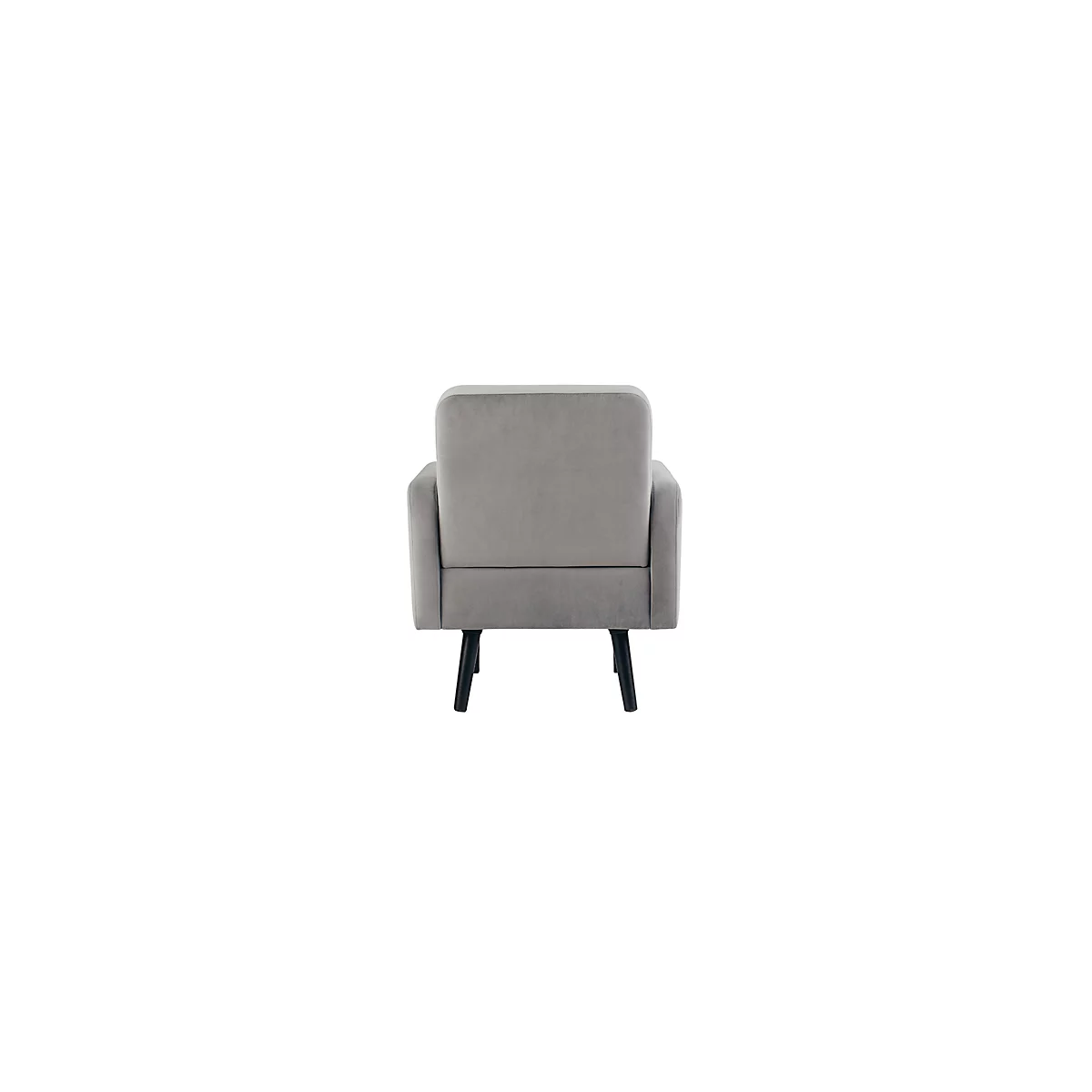 Meet® by Paperflow LISBOA fauteuil, bekleding grijs fluweel, voet zwart, B 710 x D 815 x H 830 mm
