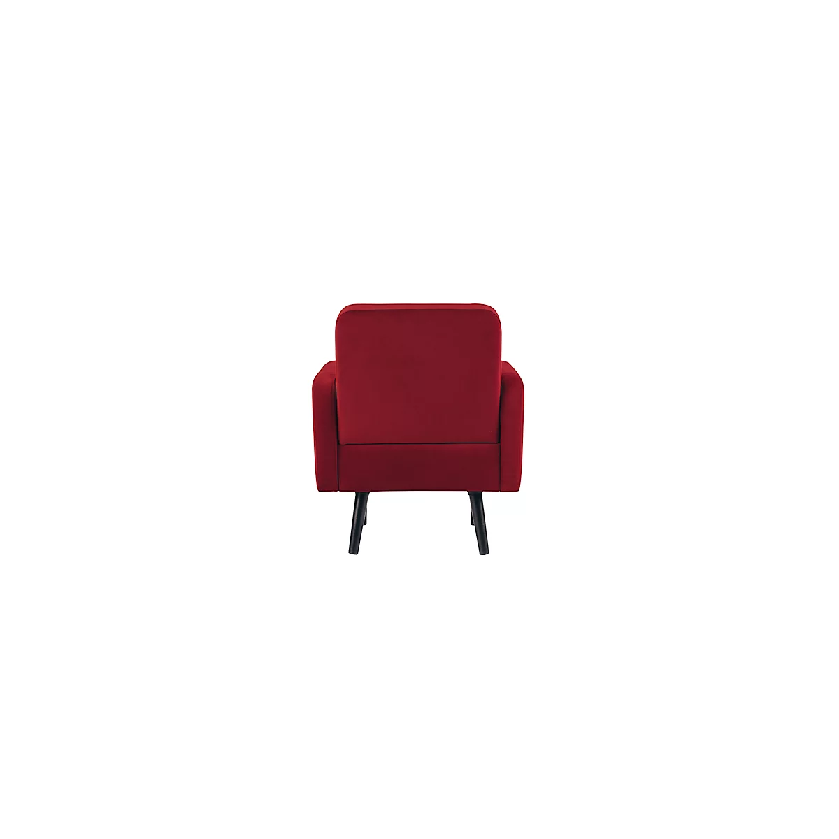 Meet® by Paperflow LISBOA fauteuil, bekleding rood fluweel, voet zwart, B 710 x D 815 x H 830 mm
