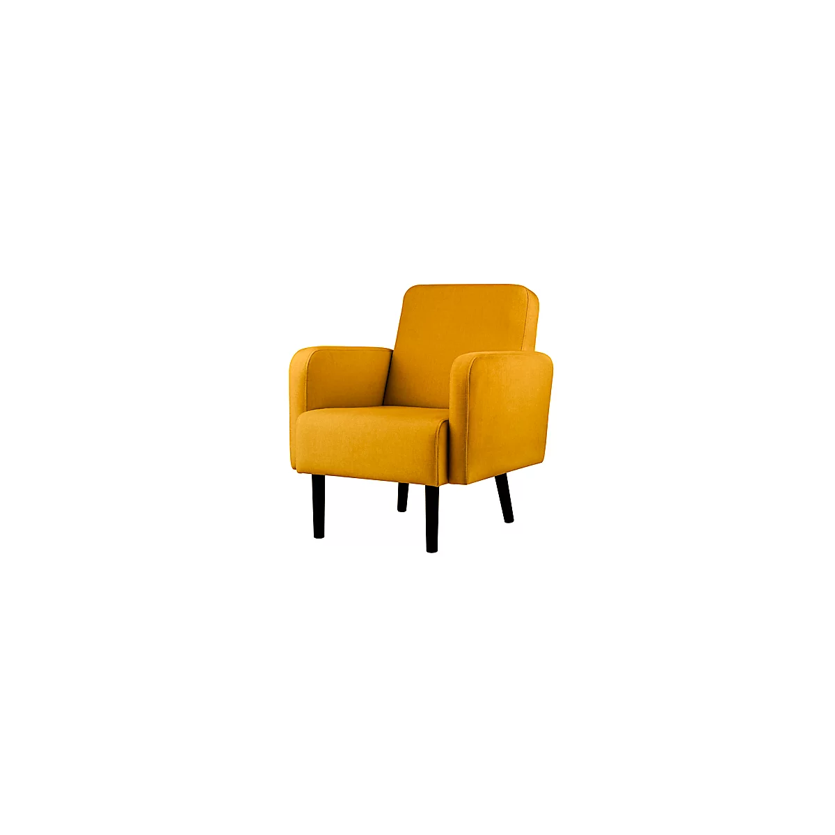 Meet® by Paperflow LISBOA fauteuil, bekleding saffraan stof, onderstel zwart, B 710 x D 815 x H 830 mm
