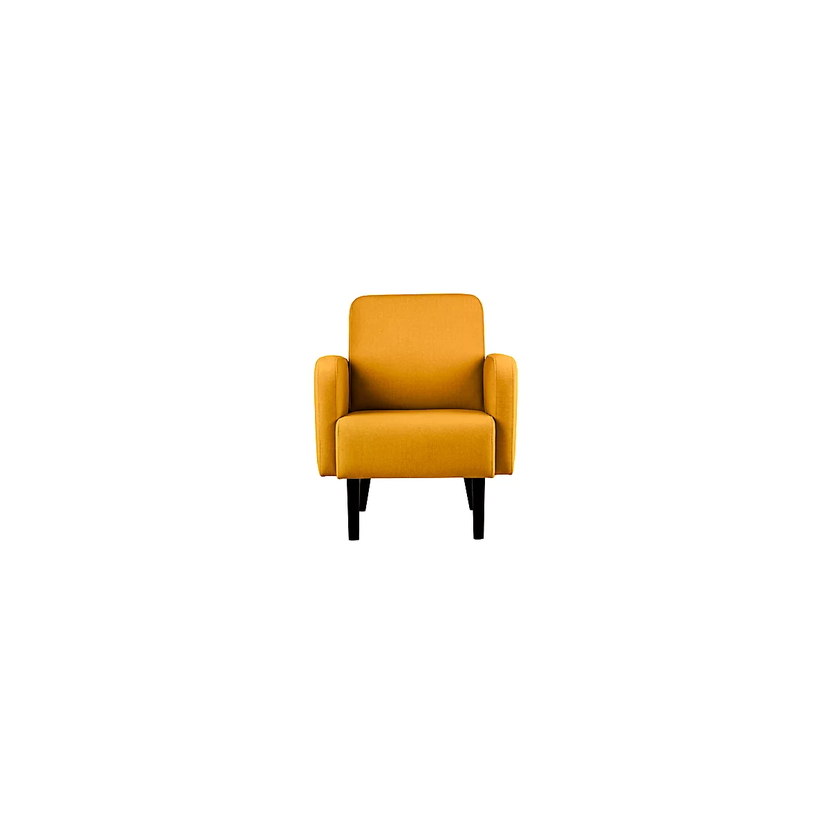 Meet® by Paperflow LISBOA fauteuil, bekleding saffraan stof, onderstel zwart, B 710 x D 815 x H 830 mm