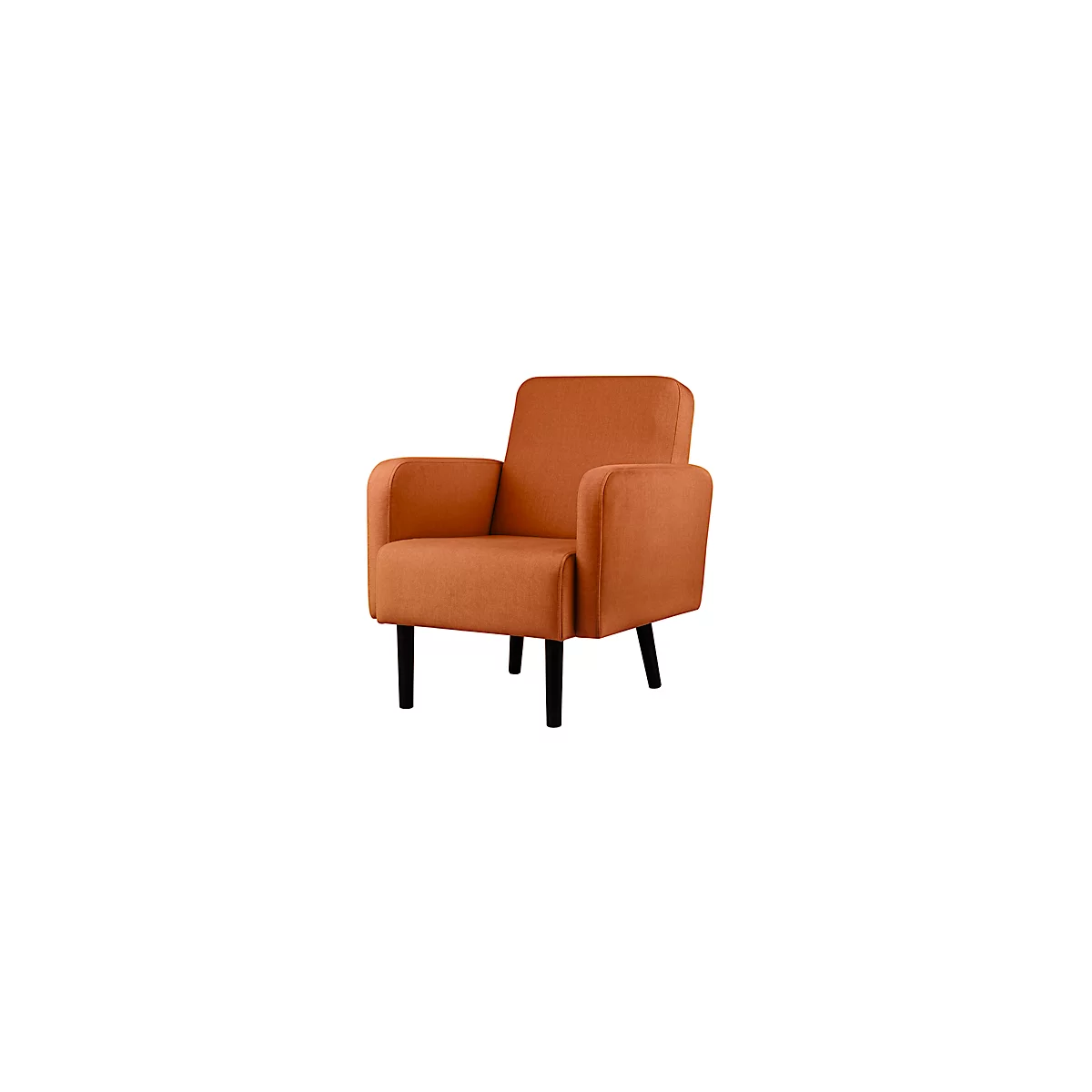 Meet® by Paperflow LISBOA fauteuil, bekleding van bruine stof, onderstel zwart, B 710 x D 815 x H 830 mm