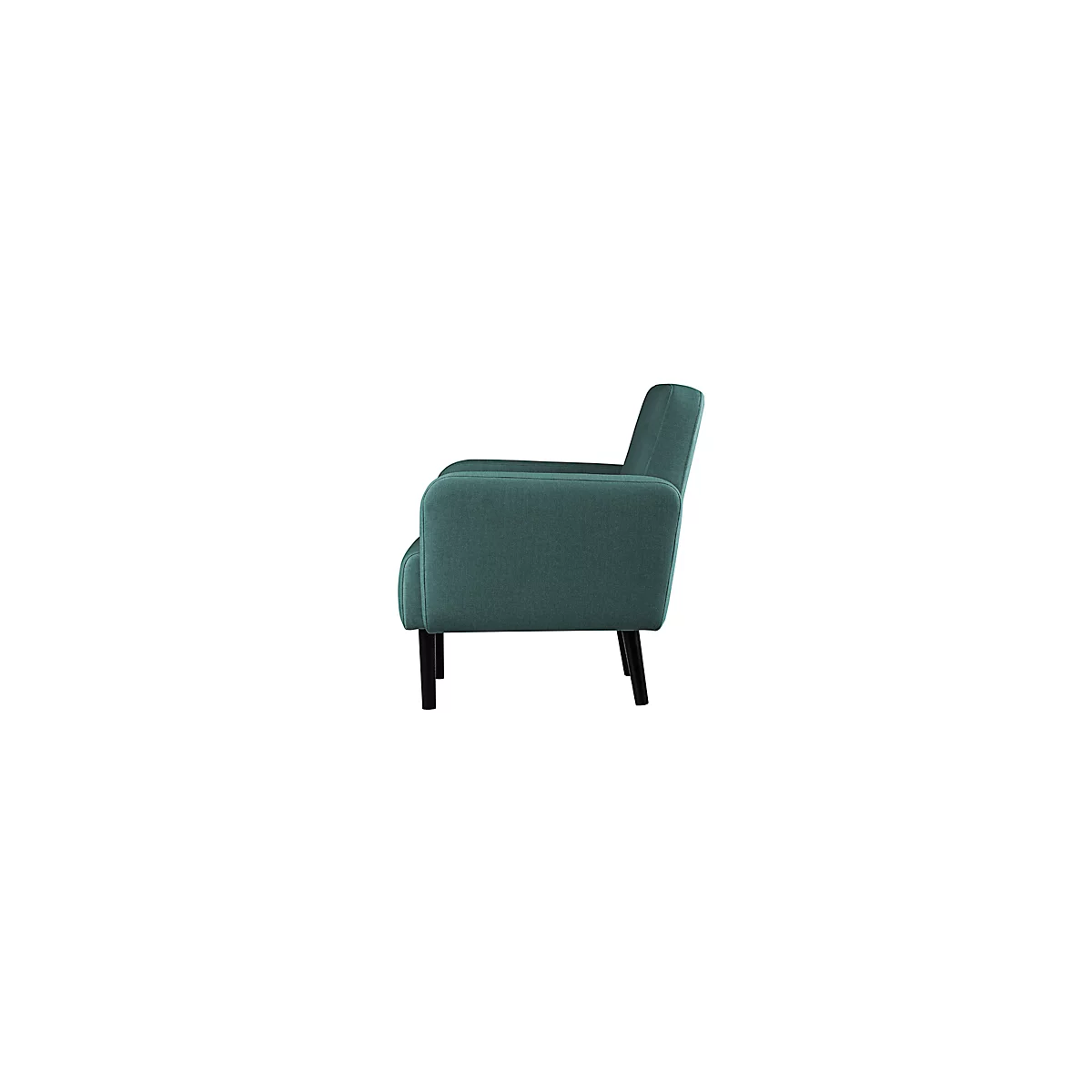 Meet® by Paperflow LISBOA fauteuil, groene stoffen bekleding, zwart onderstel, B 710 x D 815 x H 830 mm