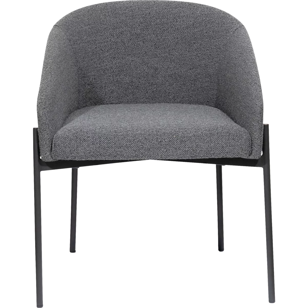Meet® by Paperflow MILO fauteuil, gestoffeerd, B 470 x D 450 x H 450 mm, stof en staal, antraciet/matzwart