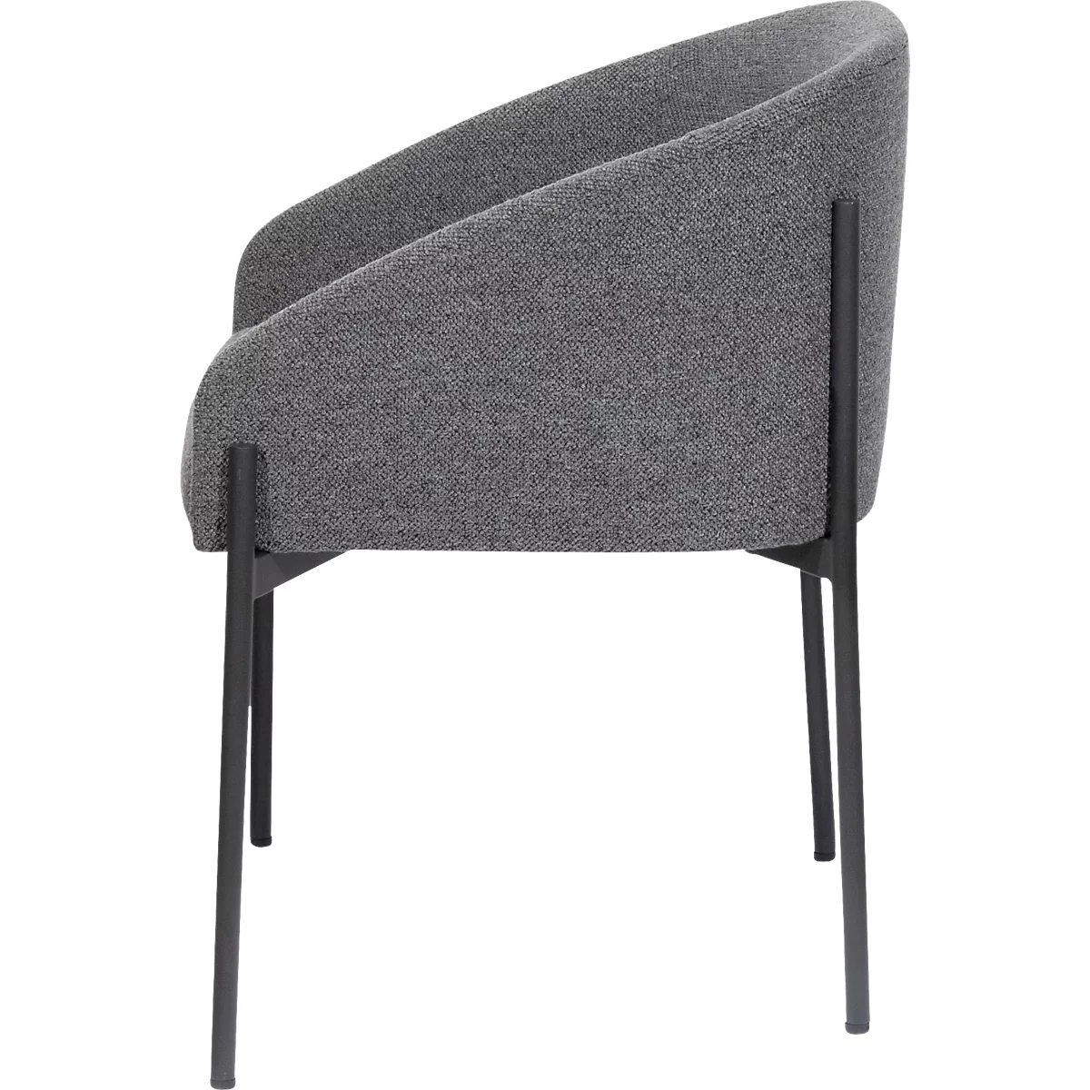 Meet® by Paperflow MILO fauteuil, gestoffeerd, B 470 x D 450 x H 450 mm, stof en staal, antraciet/matzwart