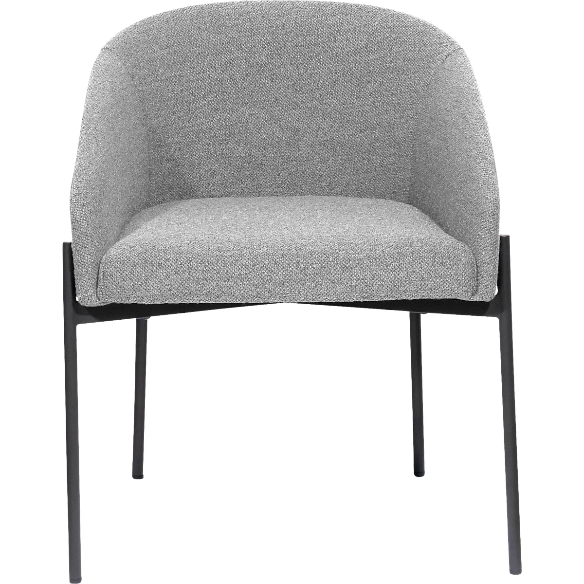 Meet® by Paperflow MILO fauteuil, gestoffeerd, B 470 x D 450 x H 450 mm, stof en staal, grijs/matzwart