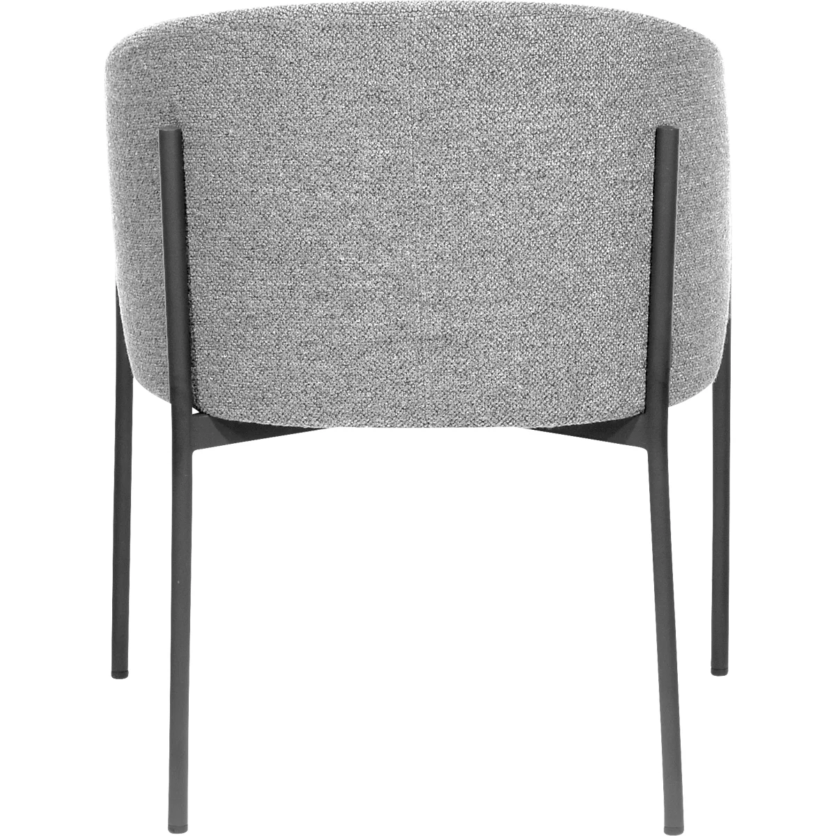 Meet® by Paperflow MILO fauteuil, gestoffeerd, B 470 x D 450 x H 450 mm, stof en staal, grijs/matzwart