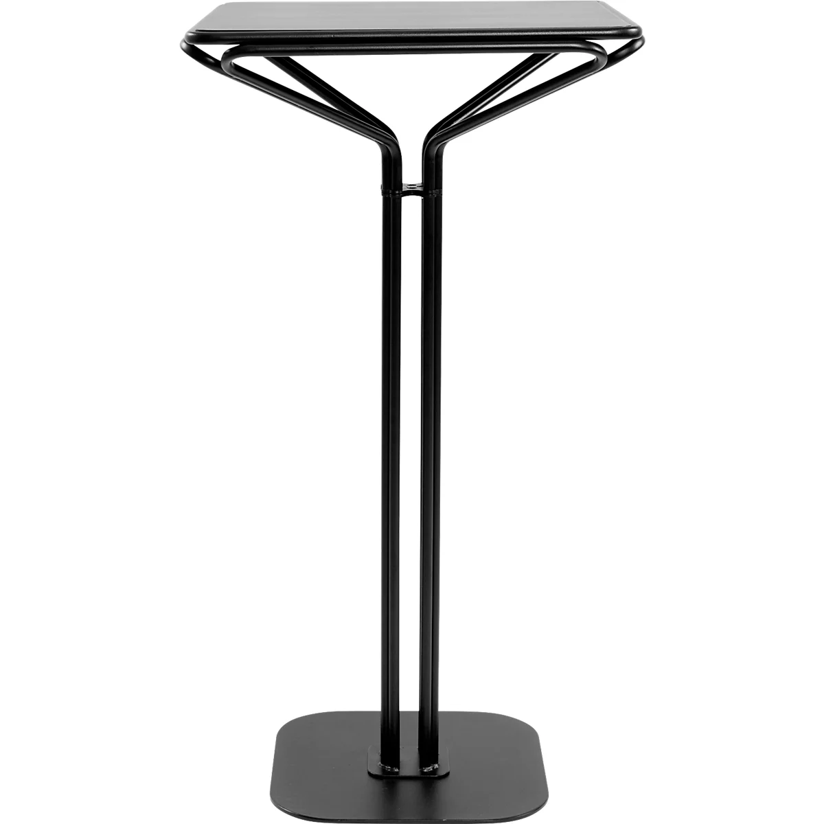 Meet by Paperflow Stehtisch Bistro, Stahlgestell mit Metall-Platte, mit Standfuß, B 600 x T 600 x H 1100 mm, schwarz