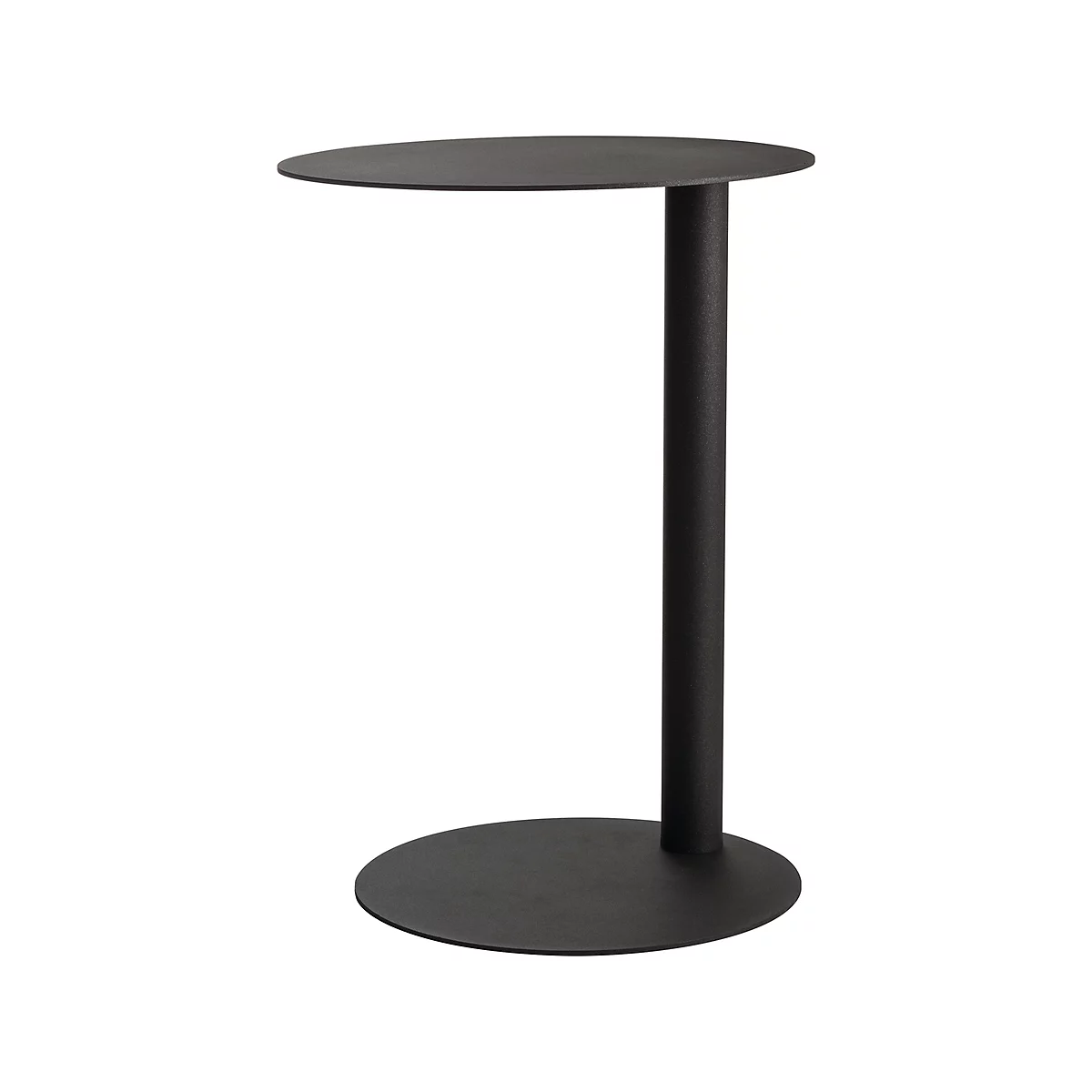 meet® by Paperflow Table d'appoint, en acier, ronde, pied colonne, Ø 400 x H 570 mm, anthracite