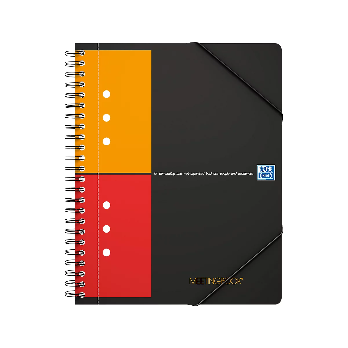 Meetingbook Oxford International A5+, double reliure spirale, quadrillé, 80 feuilles, comp. SKRIBZEE®, 5 pces