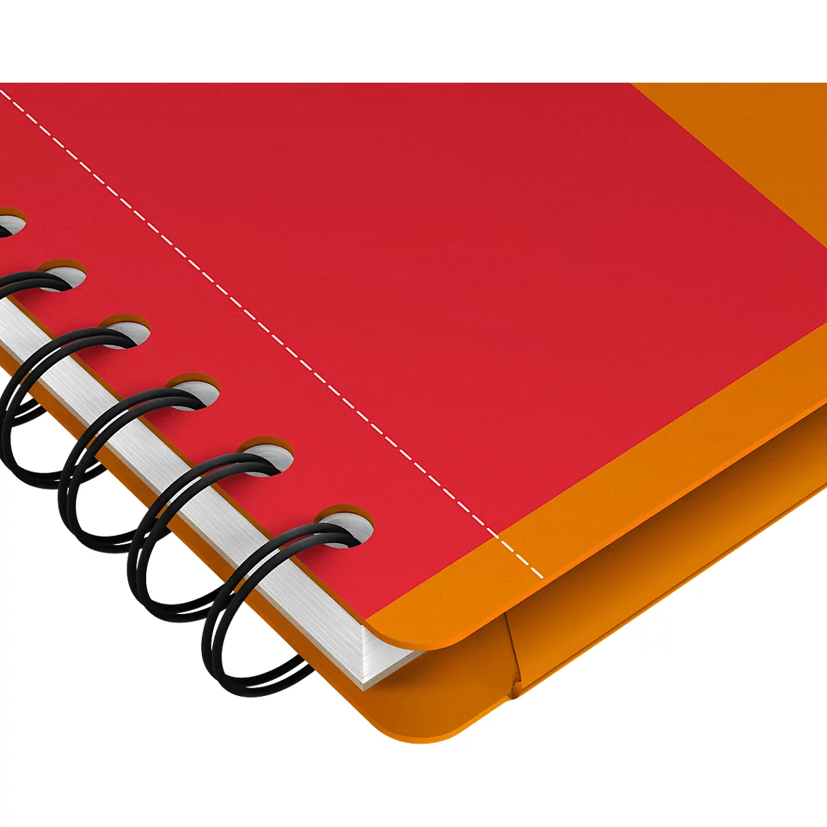 Meetingbook Oxford International, DIN B5, blanc-linéaire, 80 feuilles, reliure spirale, Optik Paper, orange/rouge/noir