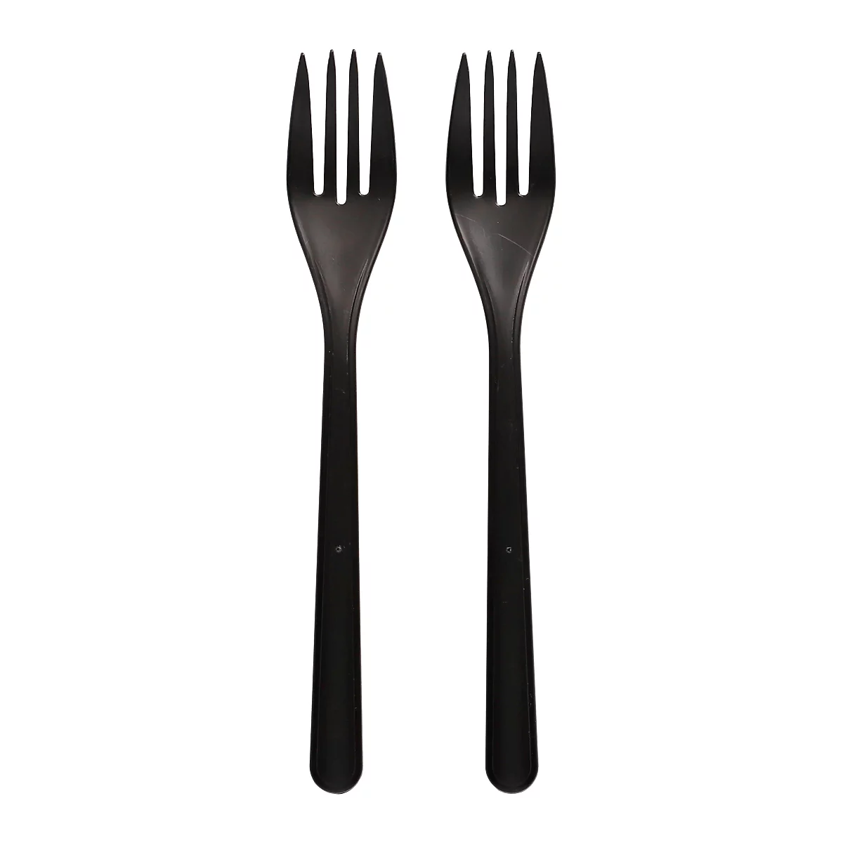 Zwei schwarze Gabeln mit vier Zinken.