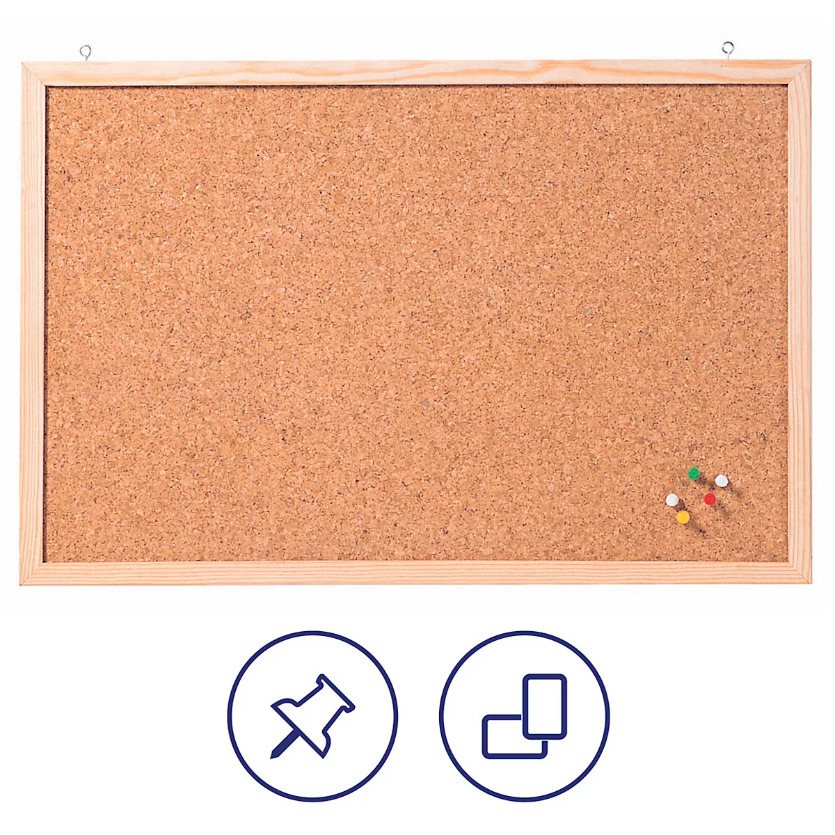 Memoboard kurk, kurkbord, frame naturel, 800 x 600 mm, bruin