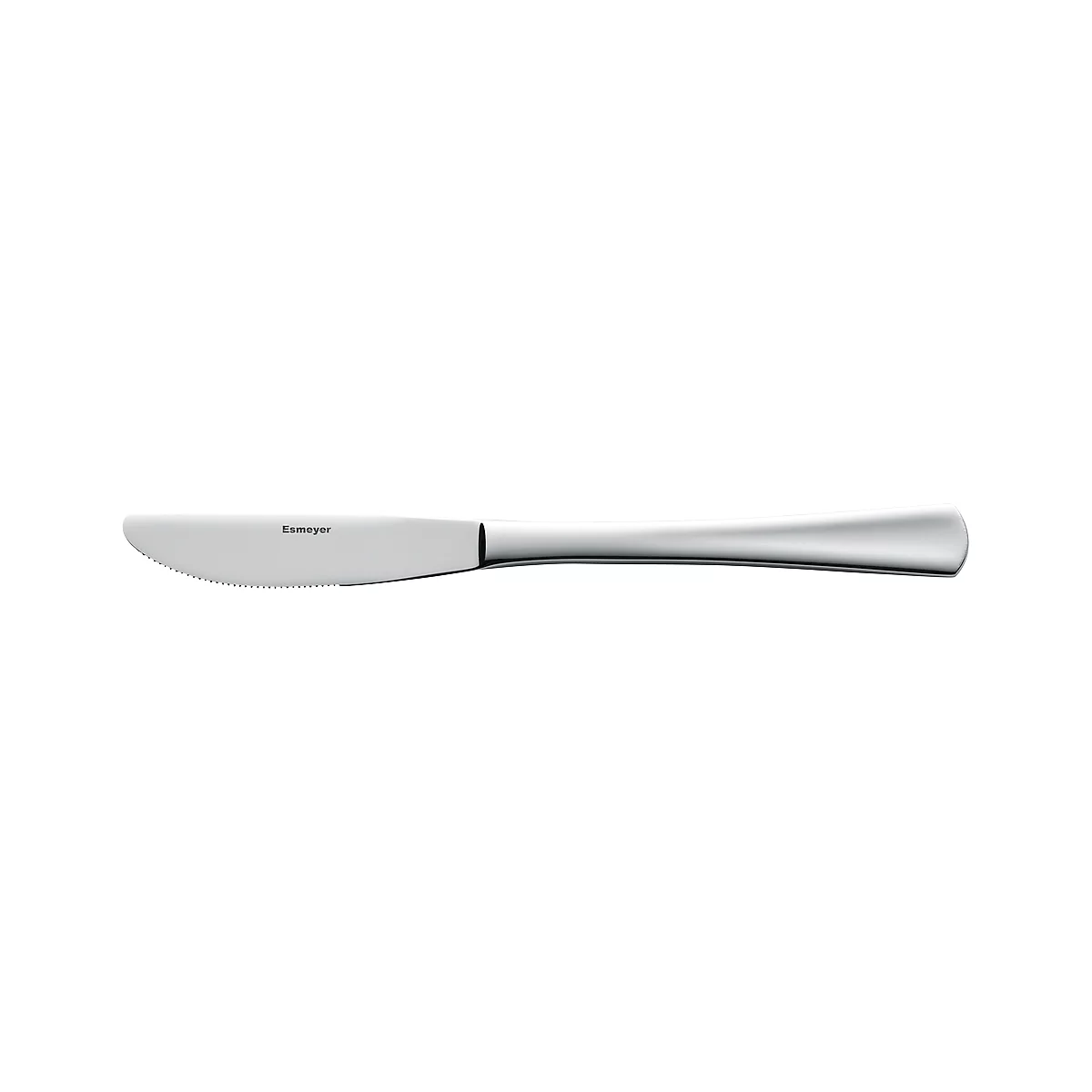 Menümesser Stockholm, Monobloc-Messer mit Wellenschliff-Klingen, Chromnickelstahl, hochglanzpoliert, chromsilber, 12 Stück