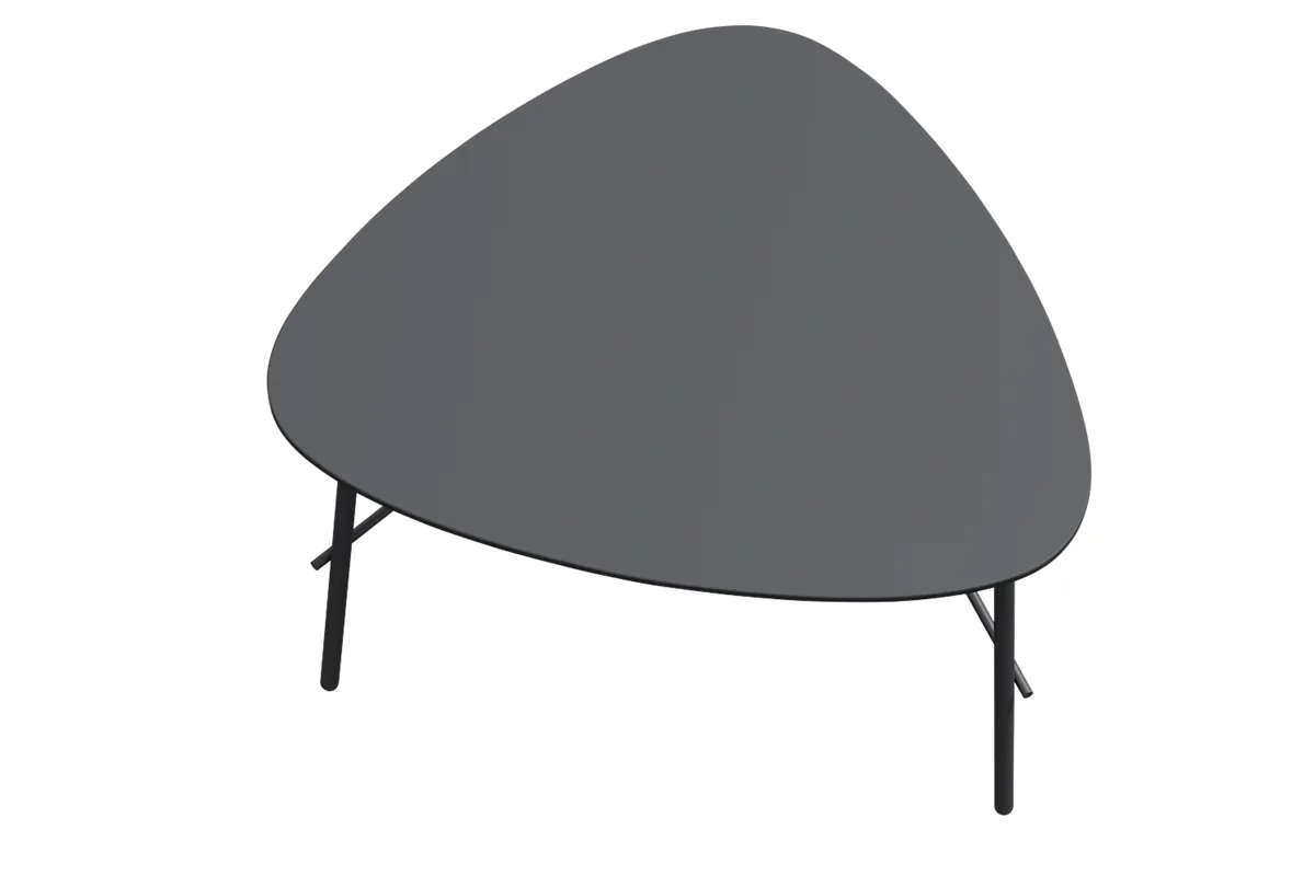 Mesa auxiliar LAZY Paperflow, forma trapezoidal, chapa de MDF, marco de acero, ancho 605 x fondo 500 x alto 450 mm, negro/negro