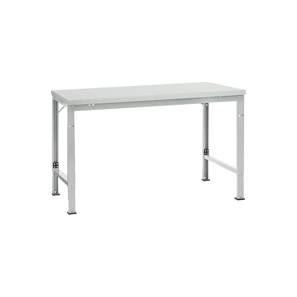 Mesa básica Manuflex UNIVERSAL especial, 1500 x 1000 mm, melamina gris luminoso, gris luminoso