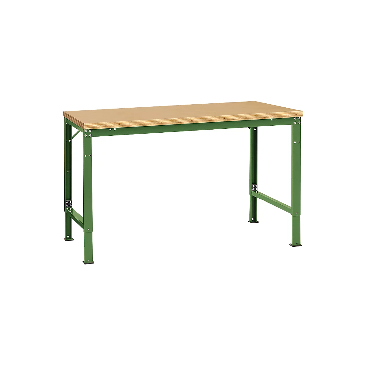 Mesa básica Manuflex UNIVERSAL especial, 1500 x 1000 mm, multiplex natural, verde reseda