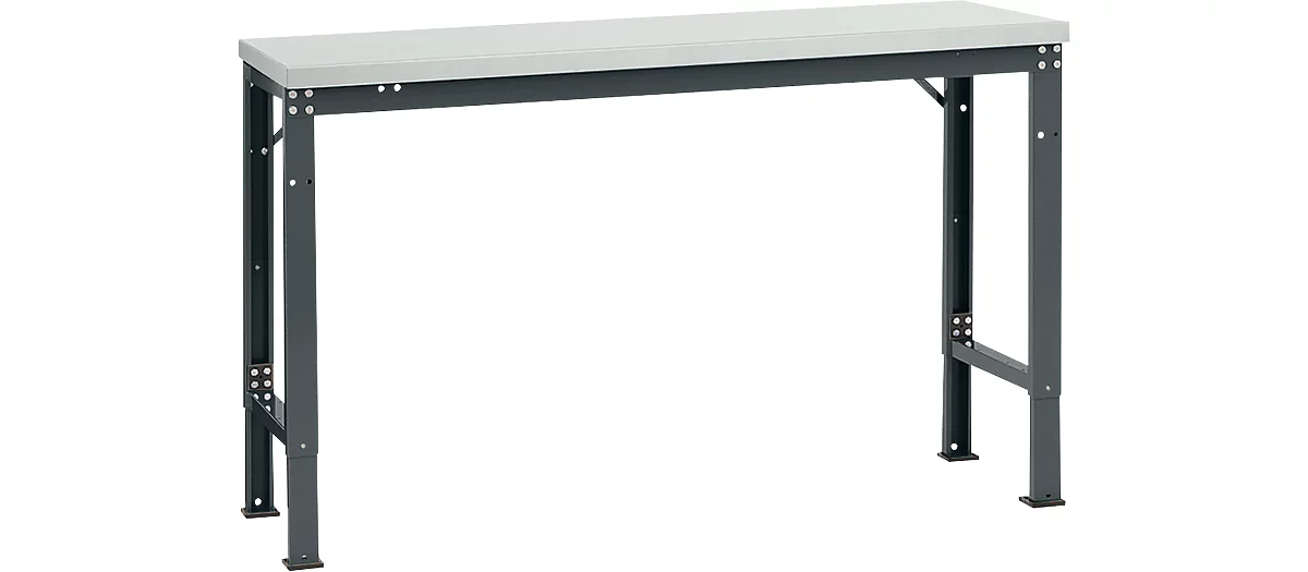 Mesa básica Manuflex UNIVERSAL especial, 1500 x 800 mm, melamina gris luminoso, antracita