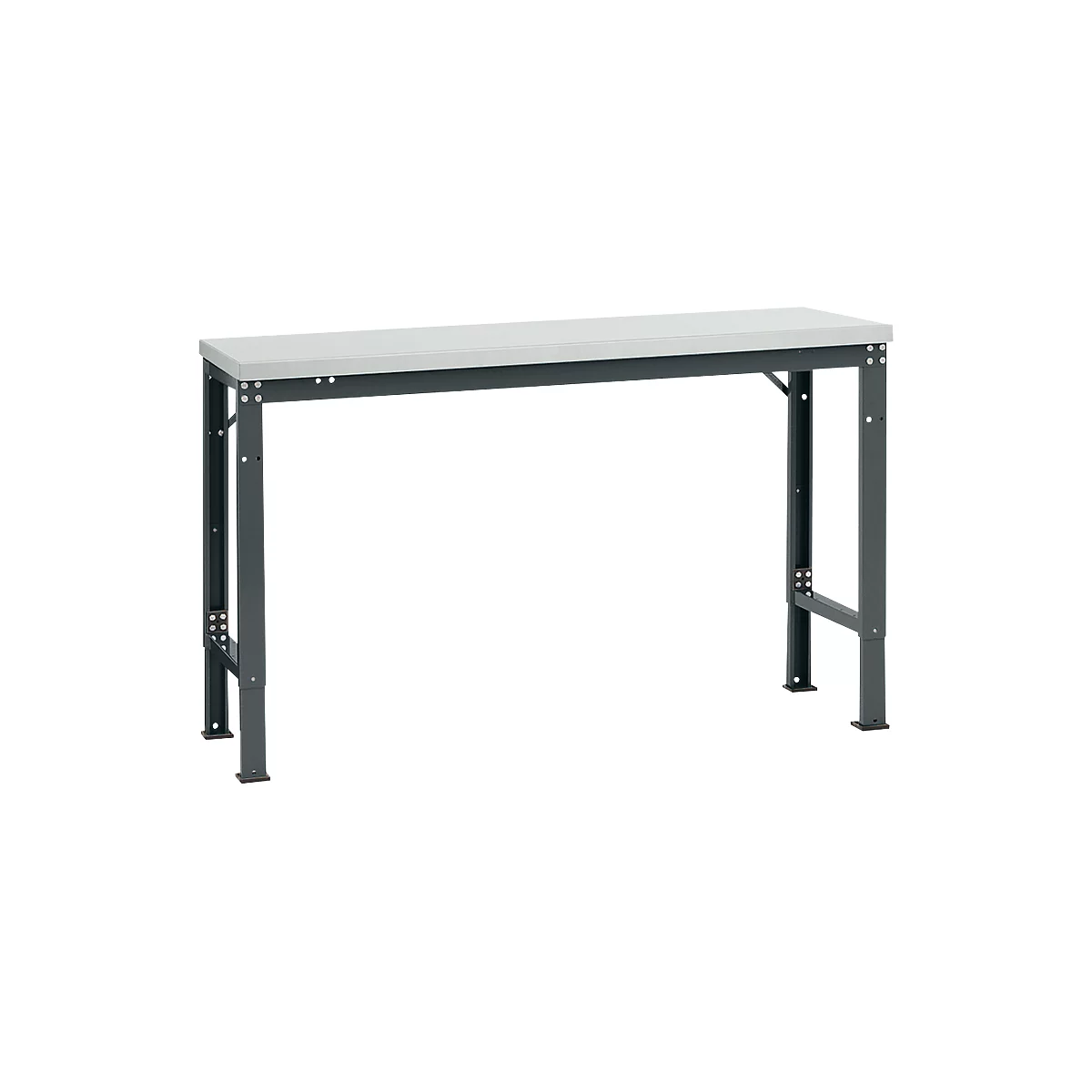 Mesa básica Manuflex UNIVERSAL especial, 1500 x 800 mm, melamina gris luminoso, antracita