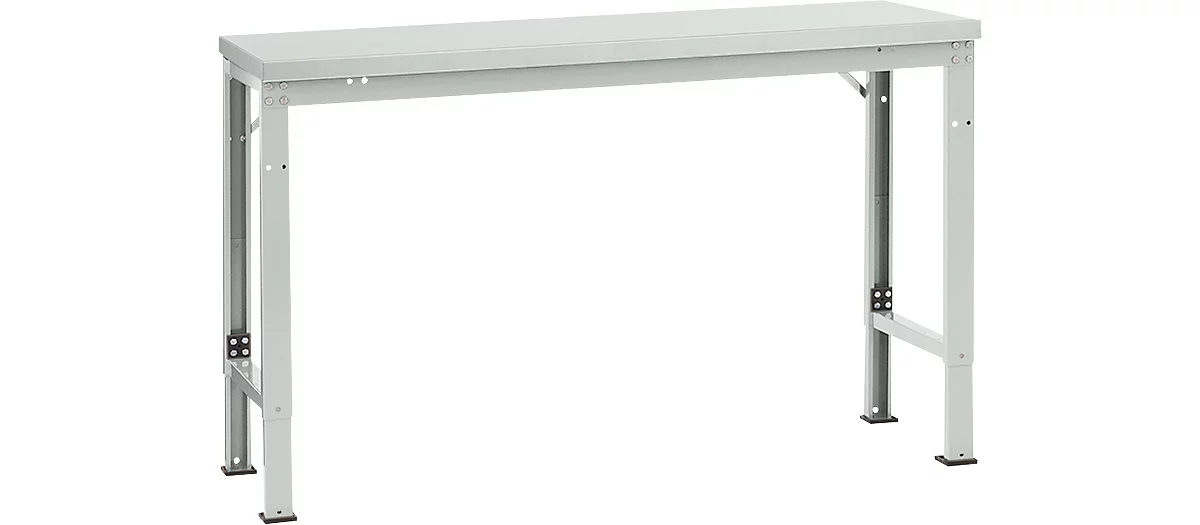 Mesa básica Manuflex UNIVERSAL especial, 1500 x 800 mm, melamina gris luminoso, gris luminoso
