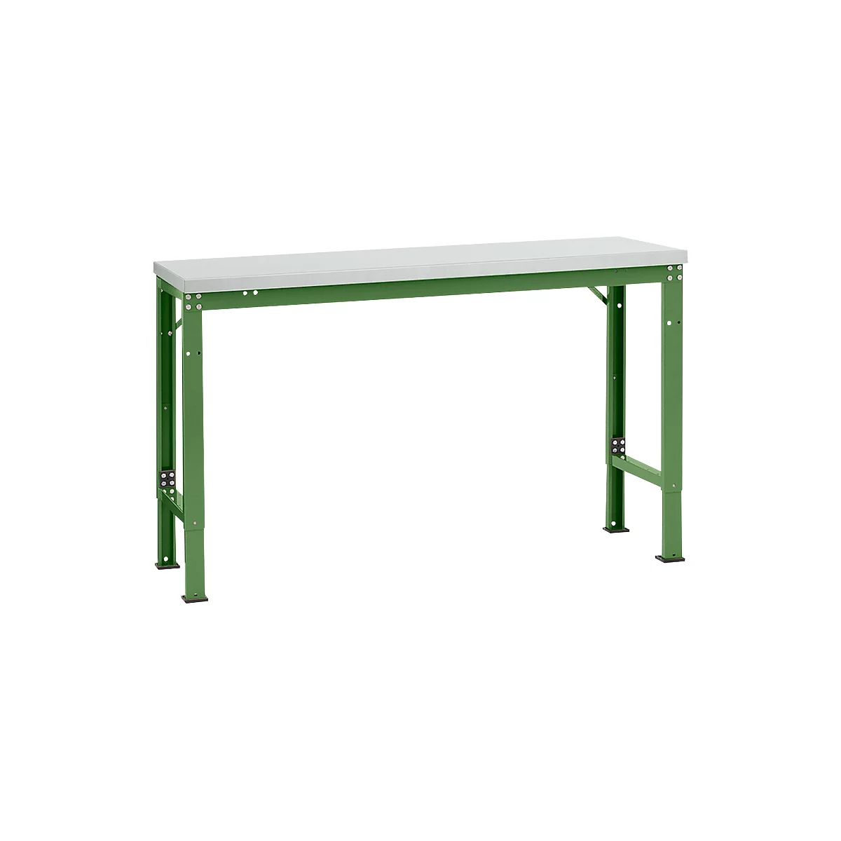 Mesa básica Manuflex UNIVERSAL especial, 1500 x 800 mm, melamina gris luminoso, verde reseda