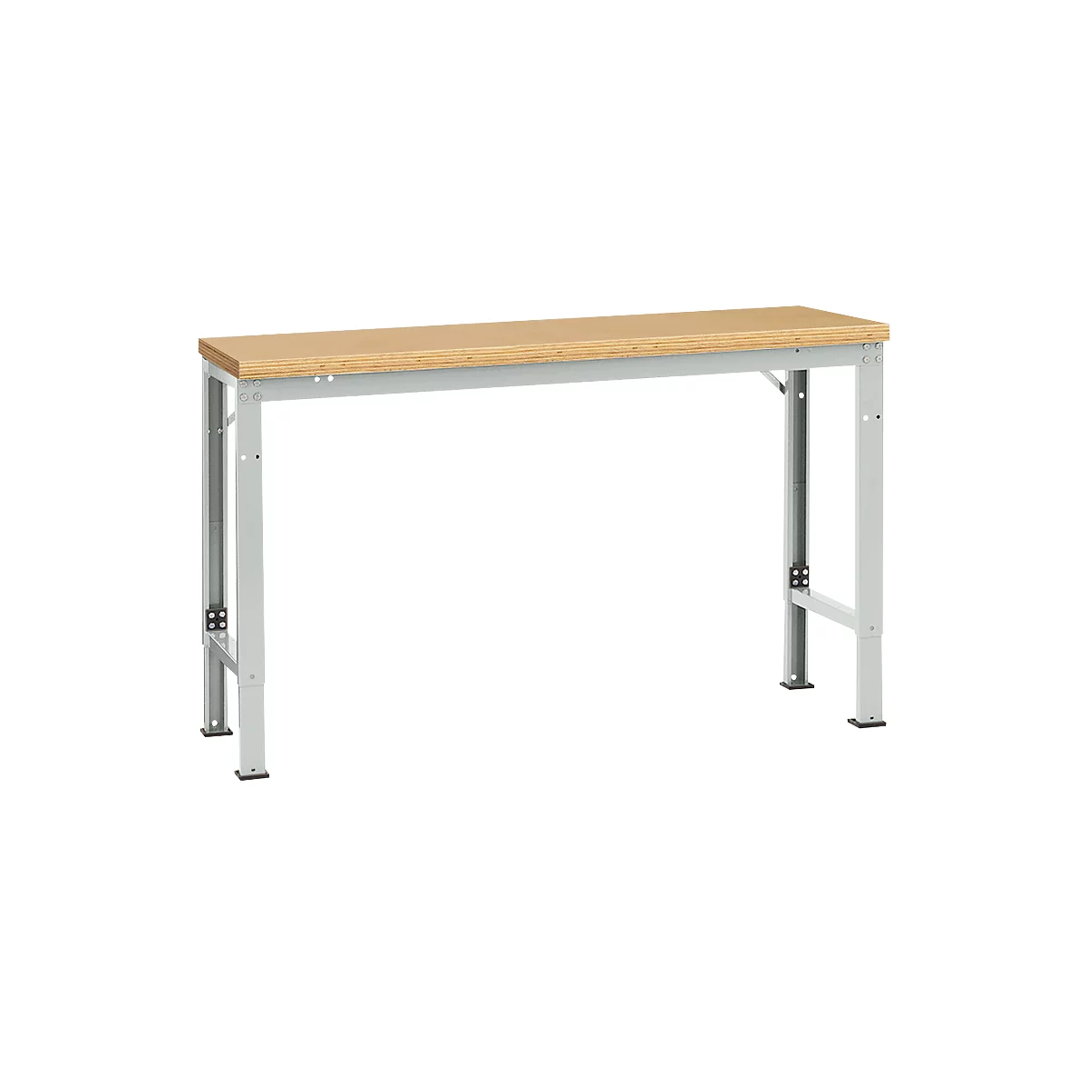 Mesa básica Manuflex UNIVERSAL especial, 1500 x 800 mm, multiplex natural, gris luminoso