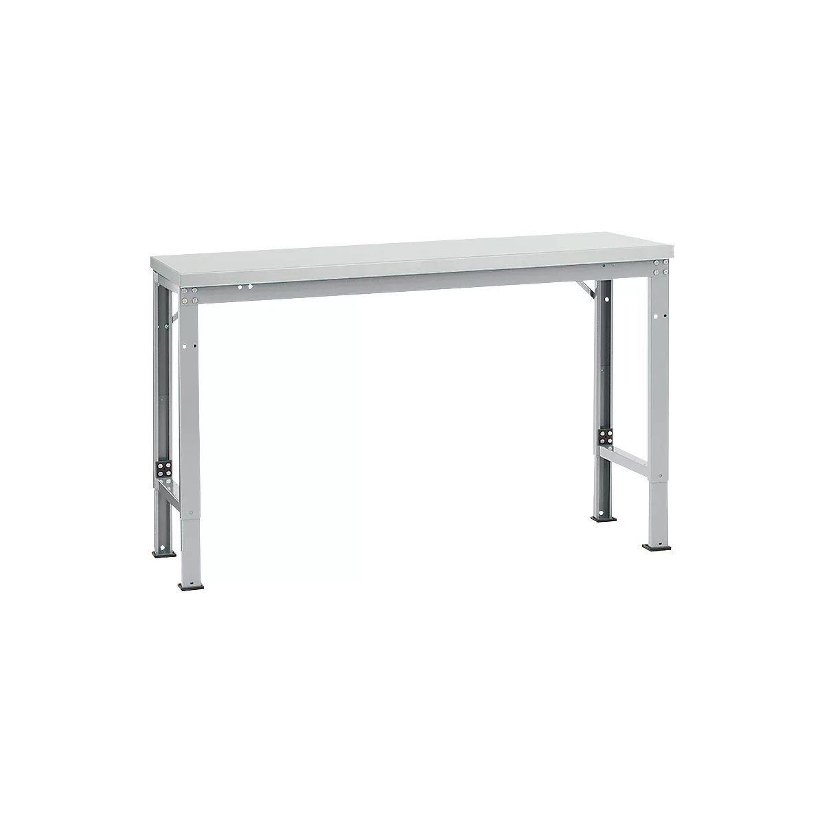 Mesa básica Manuflex UNIVERSAL especial, 1500 x 800 mm, plástico gris luminoso, aluminio plateado