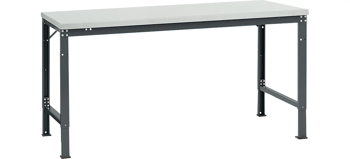 Mesa básica Manuflex UNIVERSAL especial, 1750 x 1000 mm, melamina gris luminoso, antracita