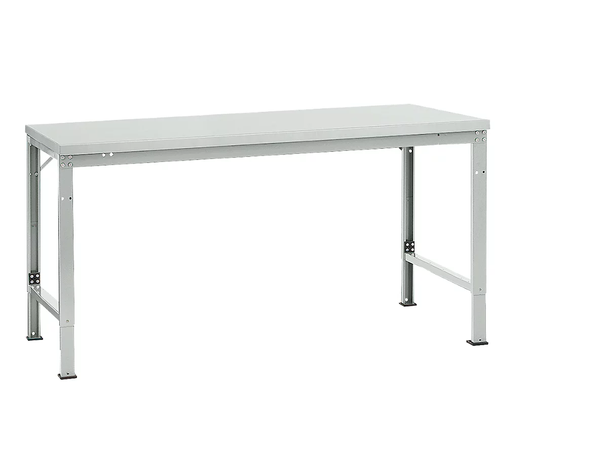 Mesa básica Manuflex UNIVERSAL especial, 1750 x 1000 mm, melamina gris luminoso, gris luminoso