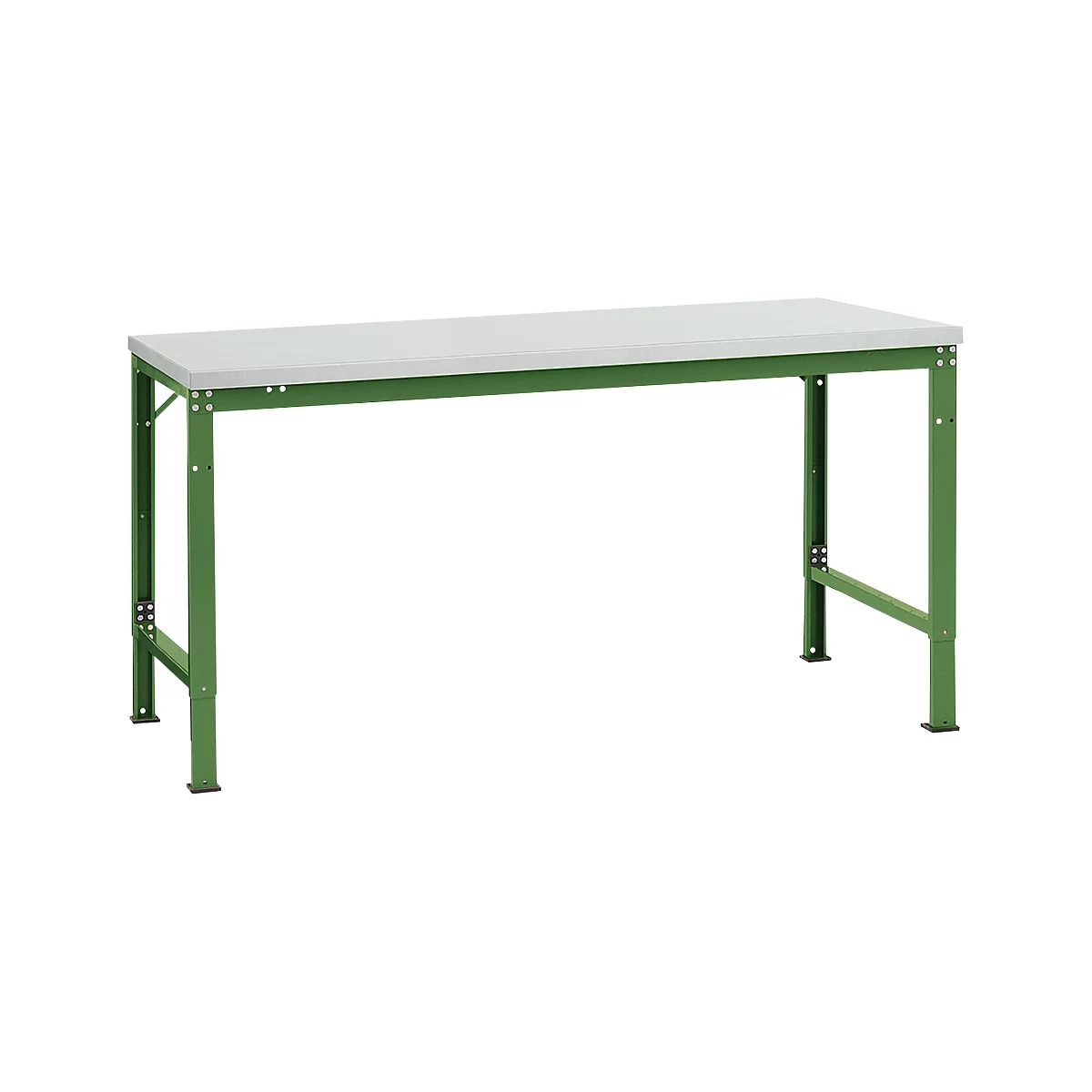 Mesa básica Manuflex UNIVERSAL especial, 1750 x 1000 mm, melamina gris luminoso, verde reseda