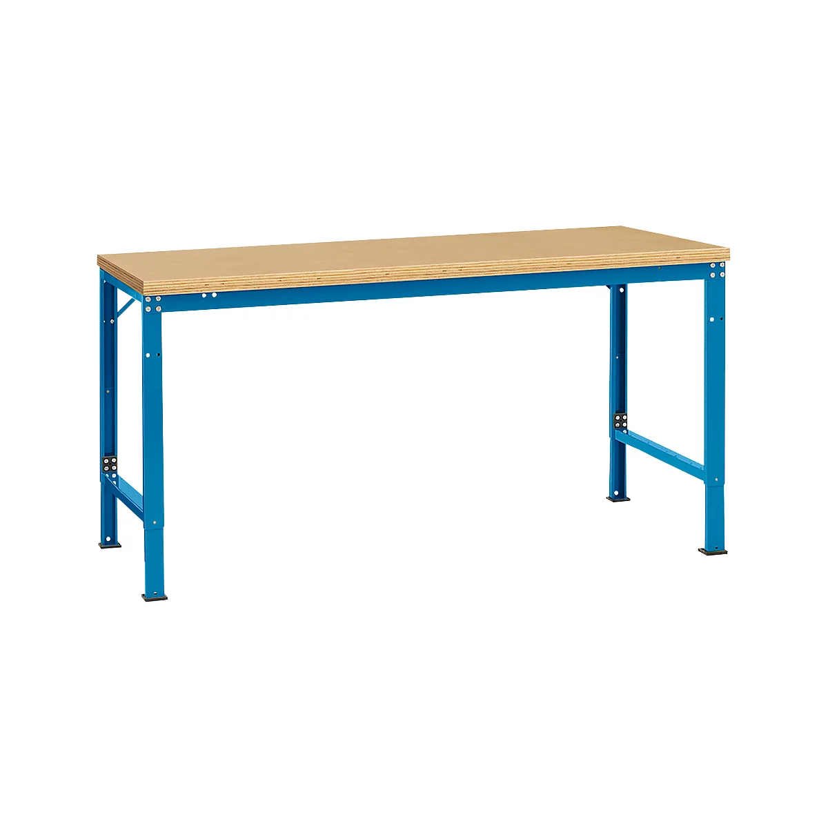 Mesa básica Manuflex UNIVERSAL especial, 1750 x 1000 mm, multiplex natural, azul luminoso