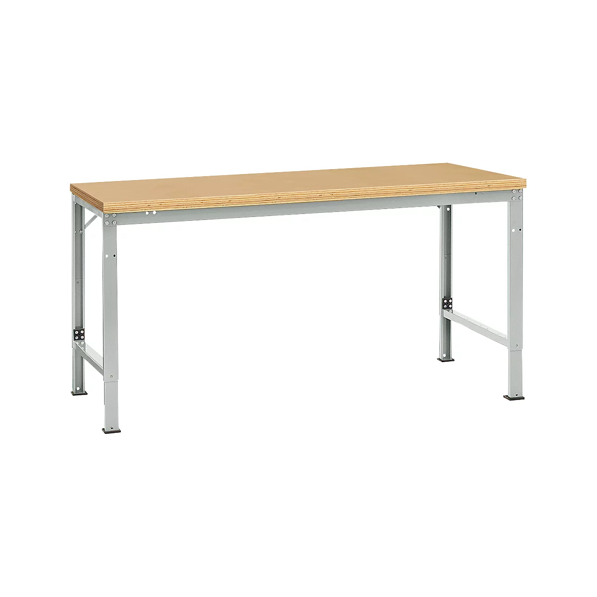 Mesa básica Manuflex UNIVERSAL especial, 1750 x 1000 mm, multiplex natural, gris luminoso