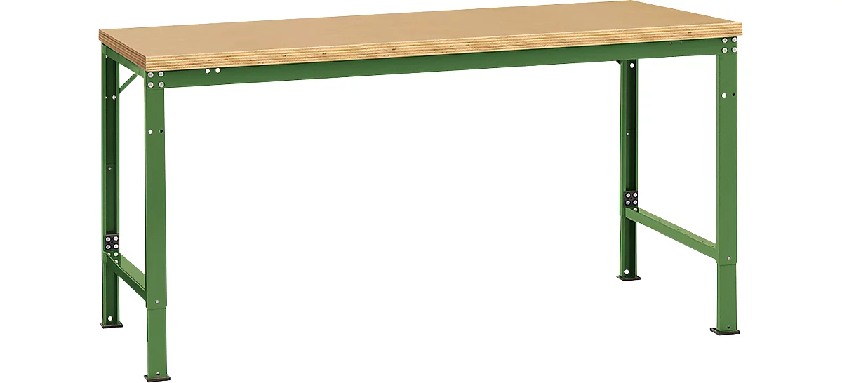 Mesa básica Manuflex UNIVERSAL especial, 1750 x 1000 mm, multiplex natural, verde reseda