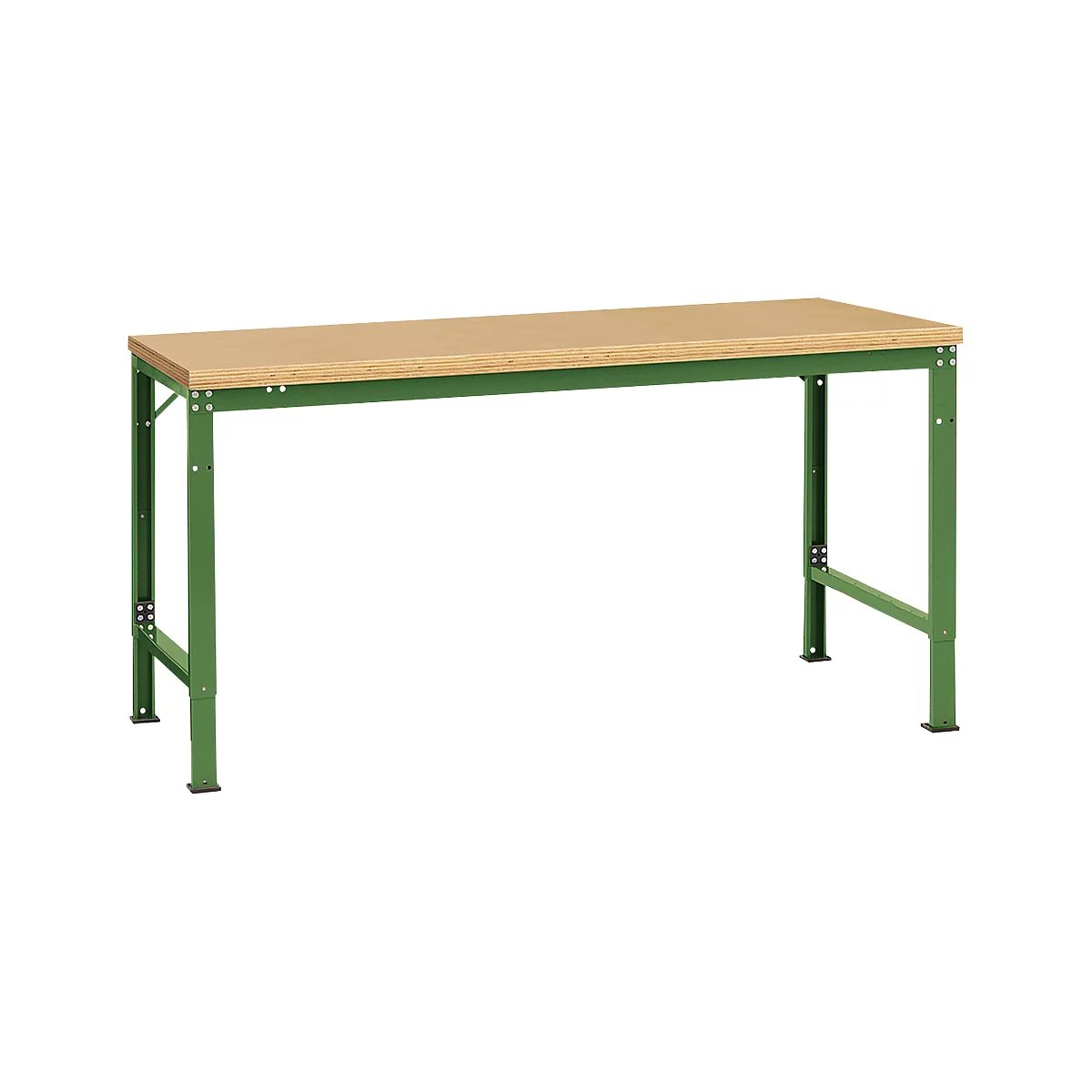 Mesa básica Manuflex UNIVERSAL especial, 1750 x 1000 mm, multiplex natural, verde reseda