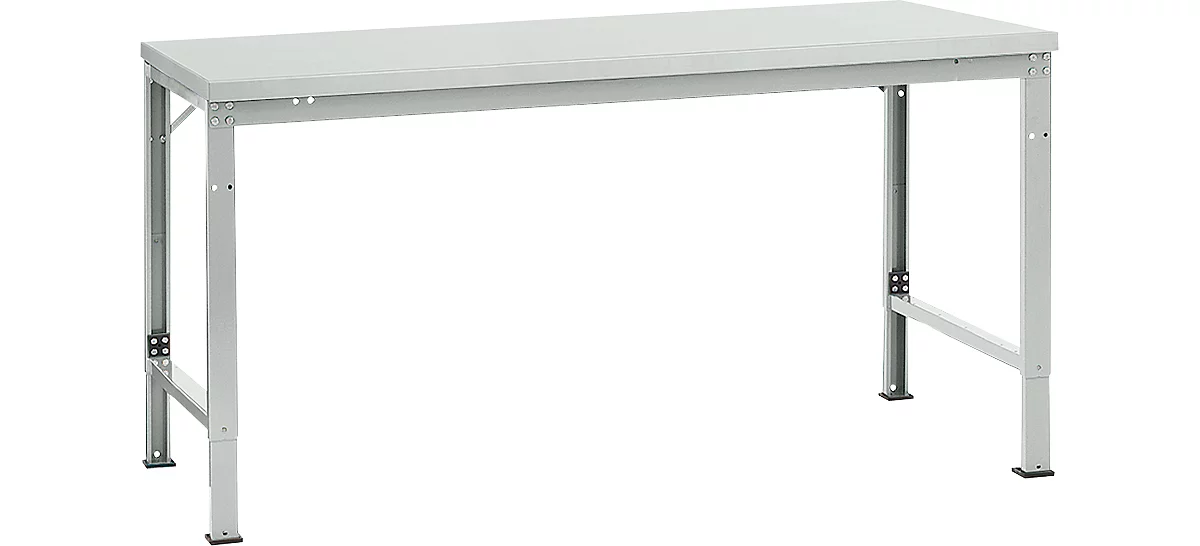 Mesa básica Manuflex UNIVERSAL especial, 1750 x 1000 mm, plástico gris luminoso, gris luminoso