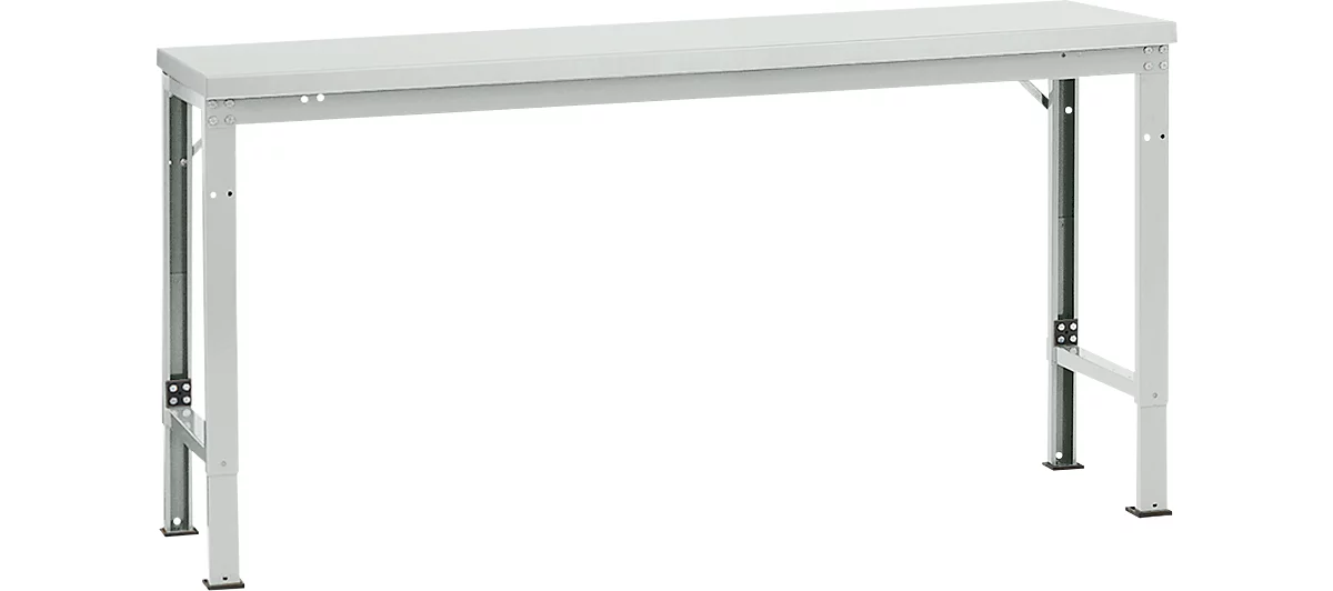 Mesa básica Manuflex UNIVERSAL especial, 1750 x 800 mm, melamina gris luminoso, gris luminoso