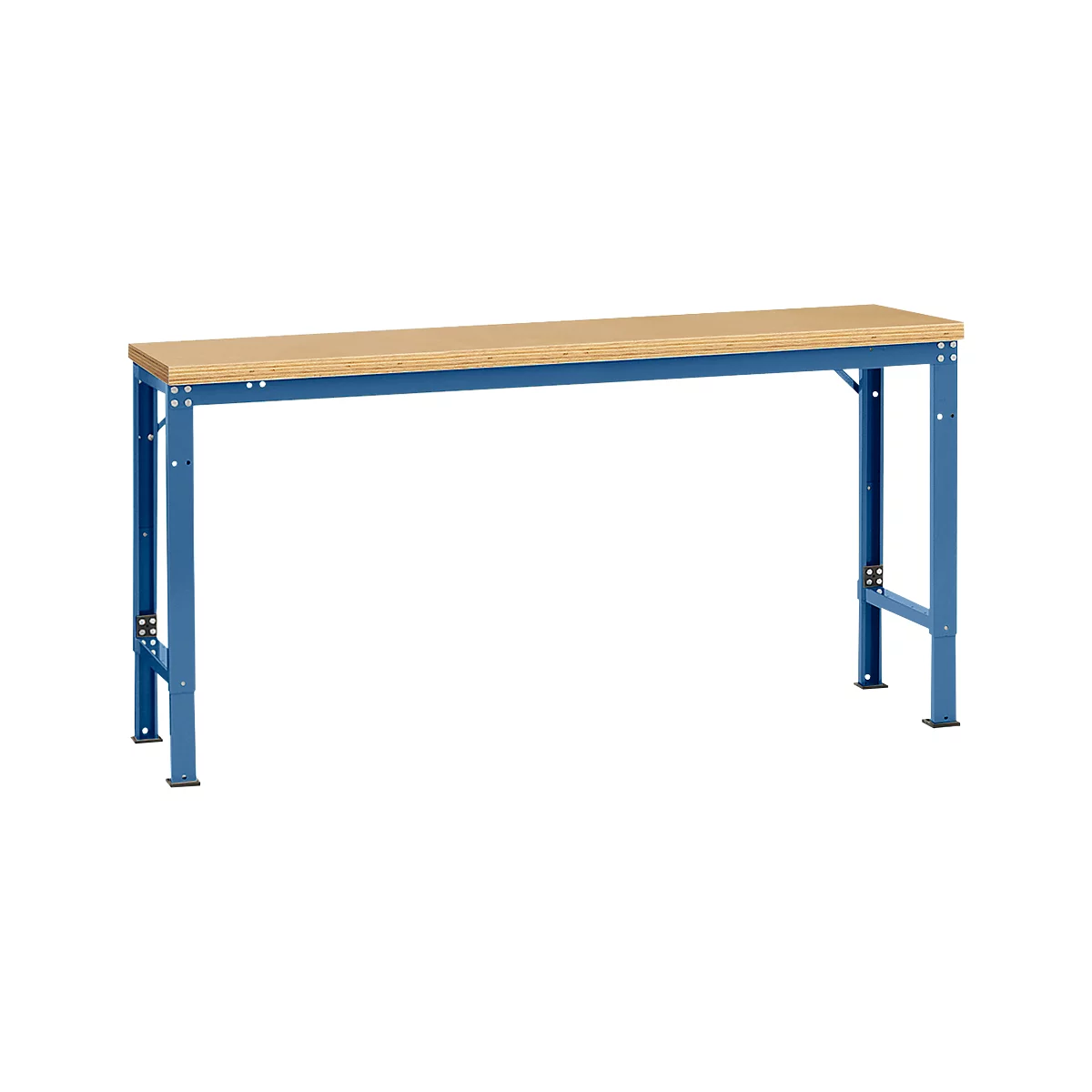 Mesa básica Manuflex UNIVERSAL especial, 1750 x 800 mm, multiplex natural, azul brillante