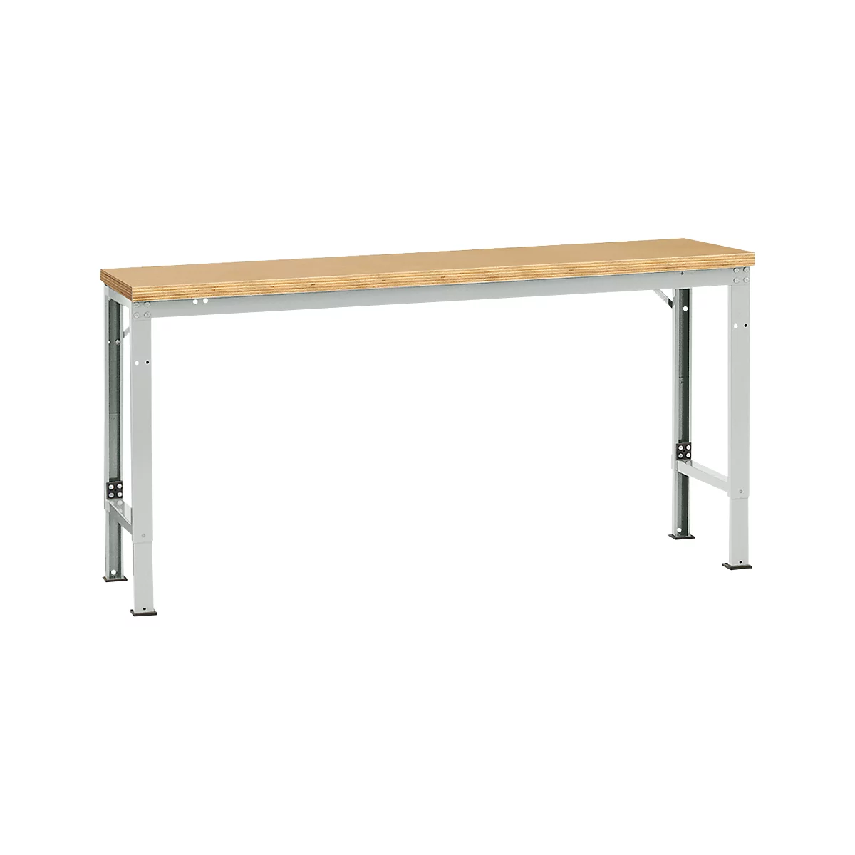 Mesa básica Manuflex UNIVERSAL especial, 1750 x 800 mm, multiplex natural, gris luminoso