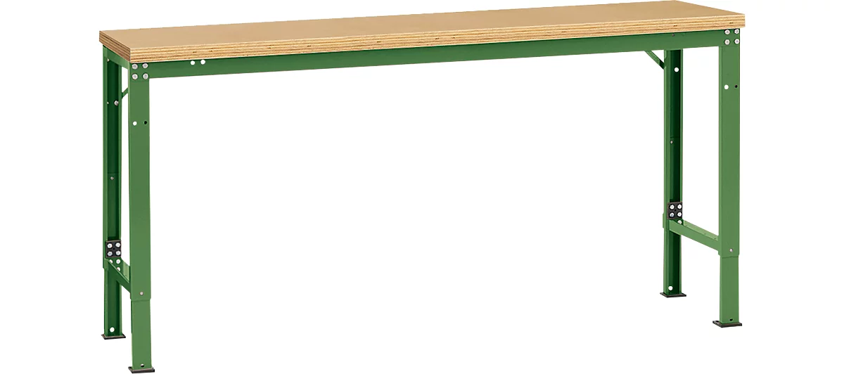 Mesa básica Manuflex UNIVERSAL especial, 1750 x 800 mm, multiplex natural, verde reseda