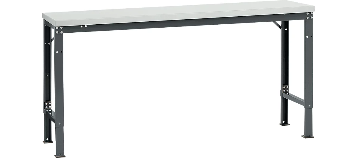Mesa básica Manuflex UNIVERSAL especial, 1750 x 800 mm, plástico gris luminoso, antracita
