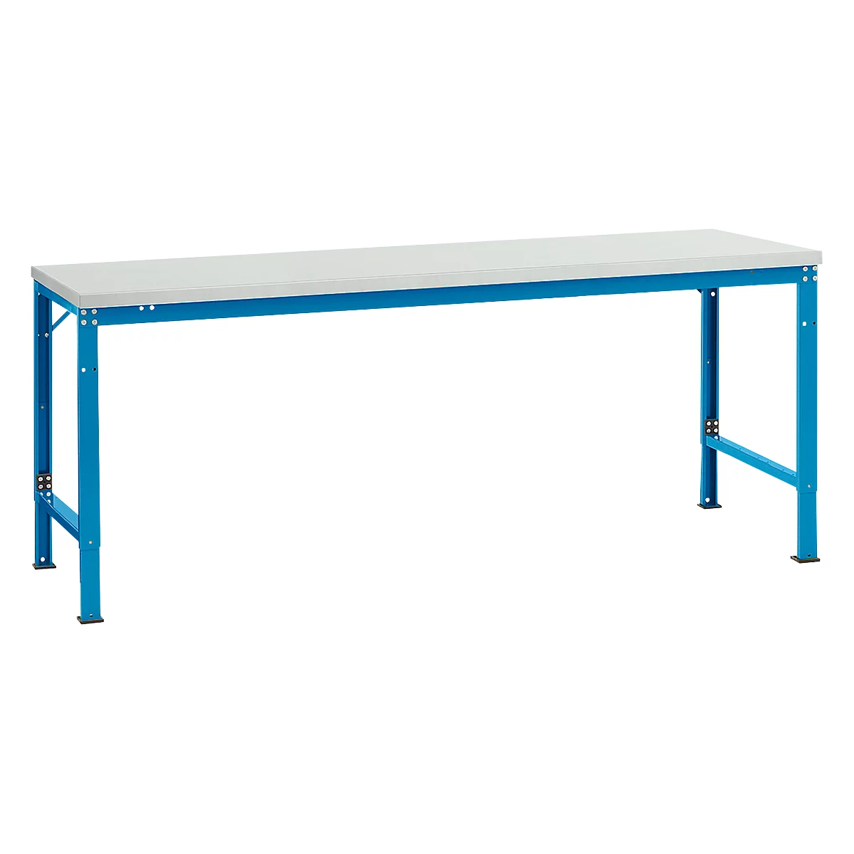 Mesa básica Manuflex UNIVERSAL especial, 2000 x 1000 mm, melamina gris luminoso, azul luminoso