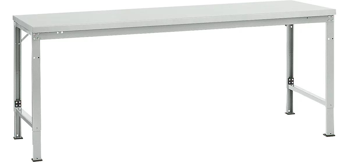 Mesa básica Manuflex UNIVERSAL especial, 2000 x 1000 mm, melamina gris luminoso, gris luminoso