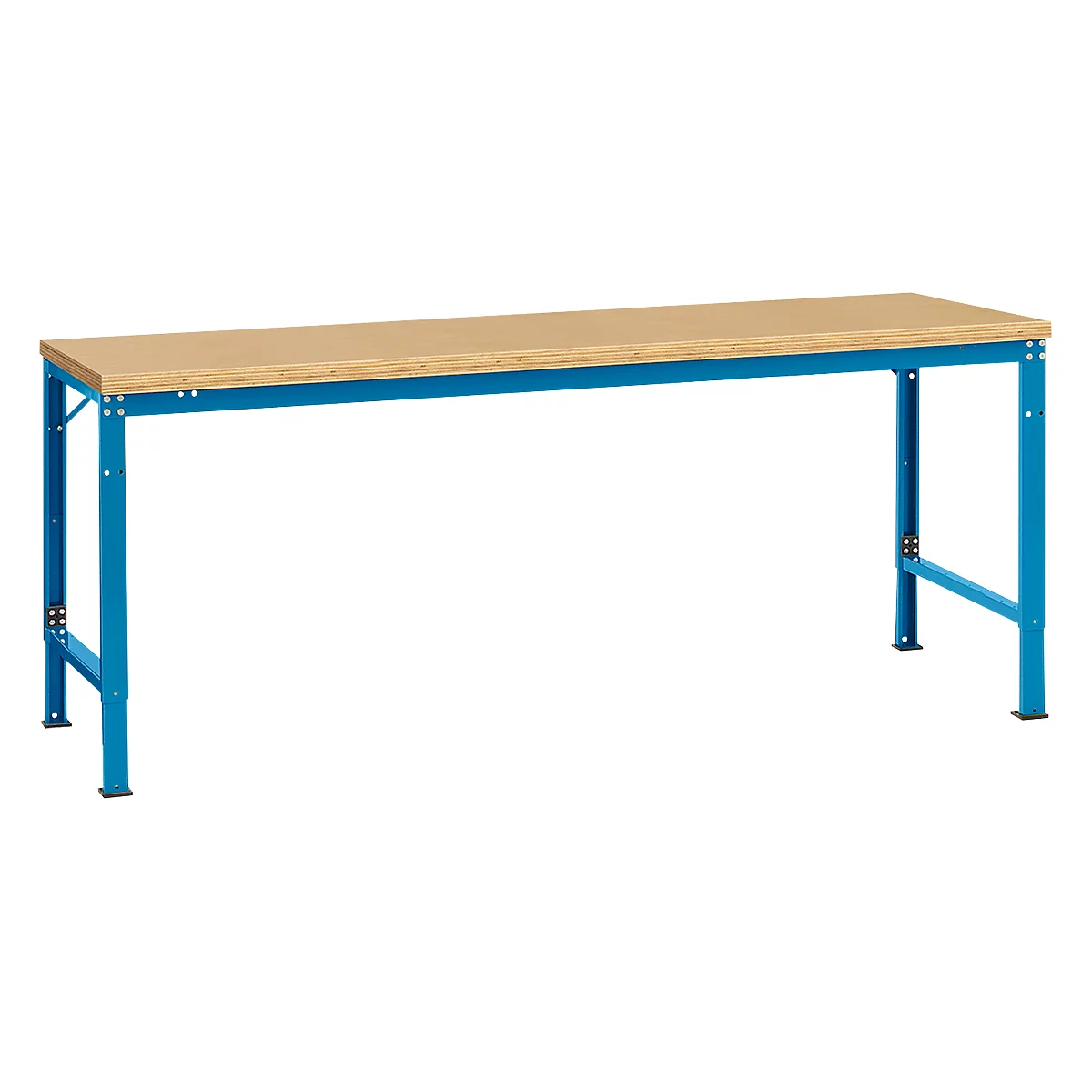 Mesa básica Manuflex UNIVERSAL especial, 2000 x 1000 mm, multiplex natural, azul luminoso