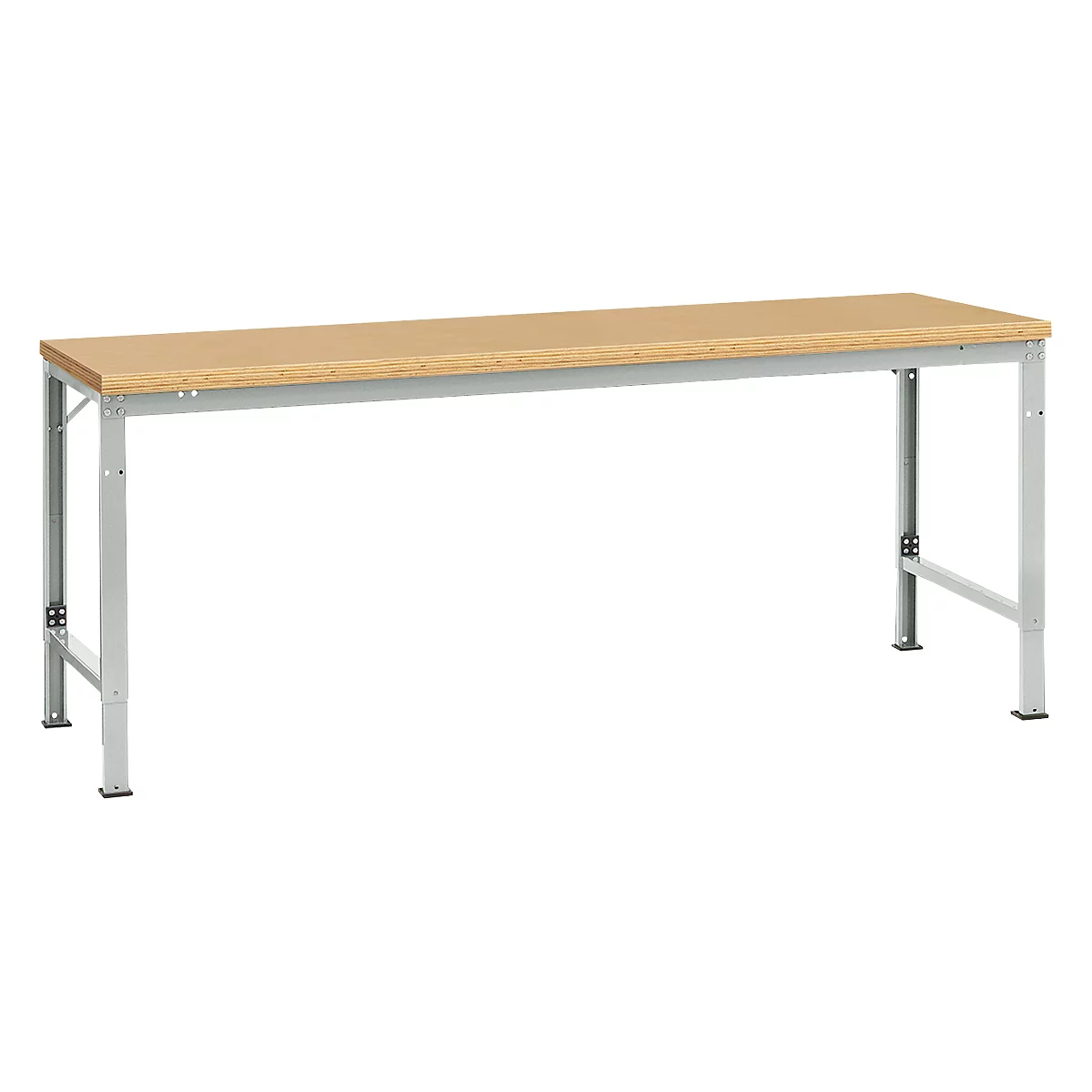 Mesa básica Manuflex UNIVERSAL especial, 2000 x 1000 mm, multiplex natural, gris luminoso