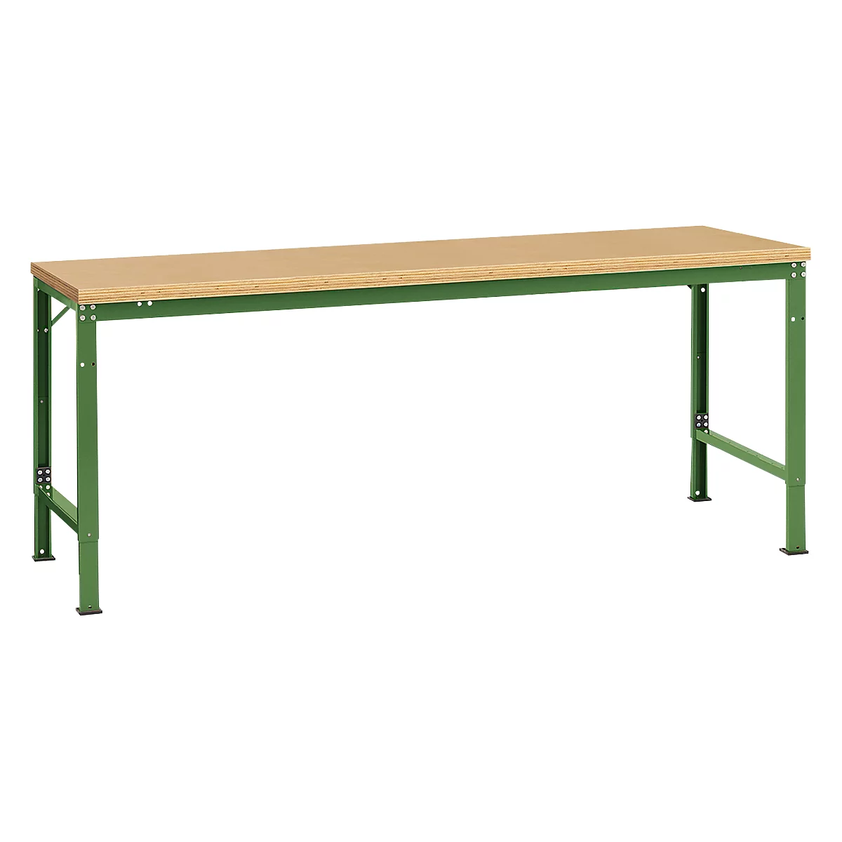 Mesa básica Manuflex UNIVERSAL especial, 2000 x 1000 mm, multiplex natural, verde reseda